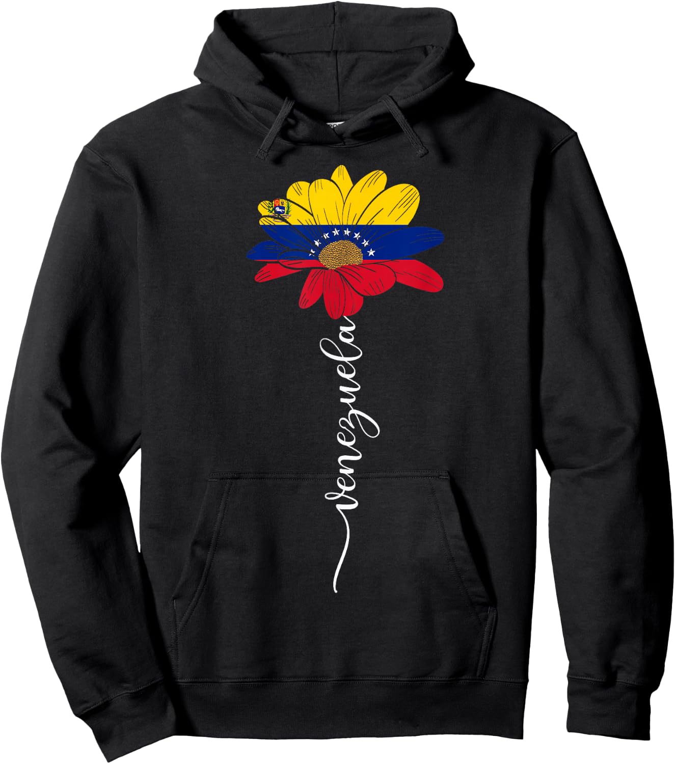 Venezuela Flag Sunflower Vintage Venezuelans Lover Hoodie - Hoodie | Black