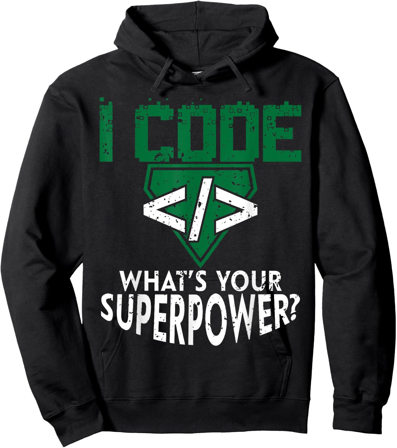 Computer Engineering Frenzy Co Funny Retro Vintage Computer Engineer Coding I Code Superpower Black Hoodie - Hoodie | Black