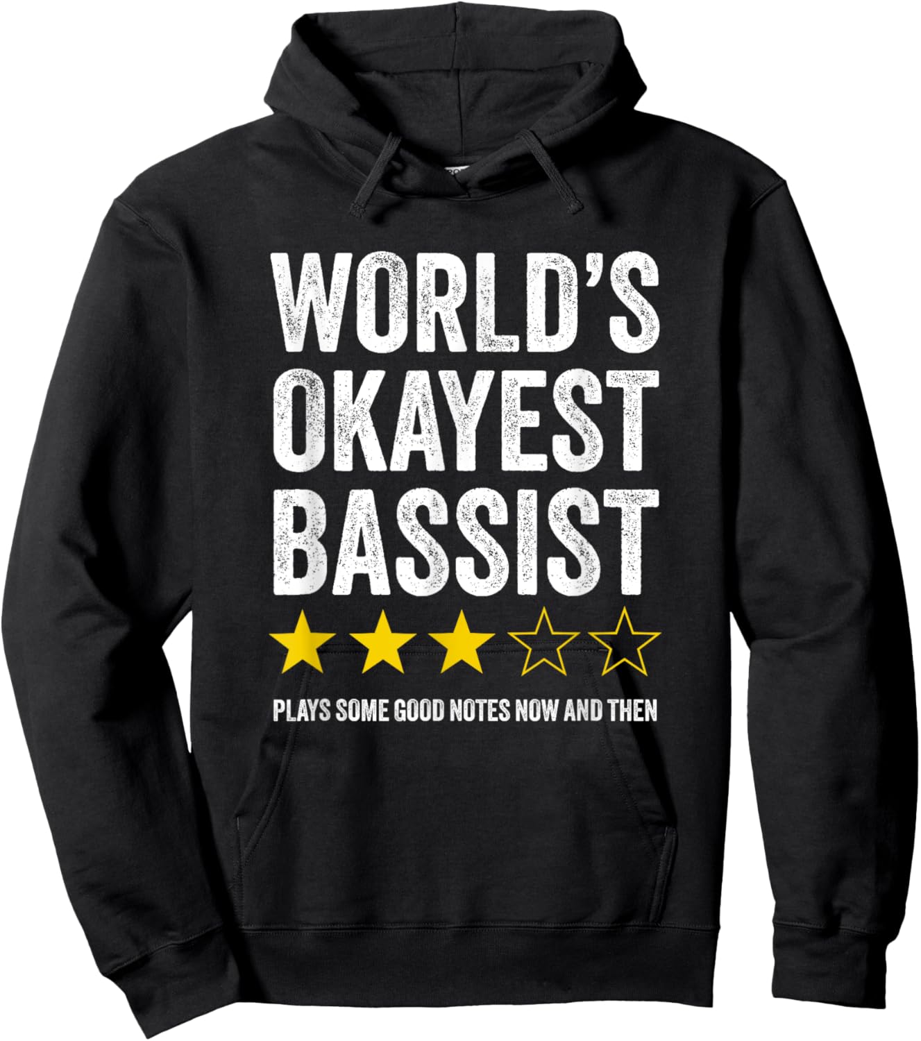 World's Okayest Bassist - Humorous Bass Guitar Player Hoodie - Hoodie | Black