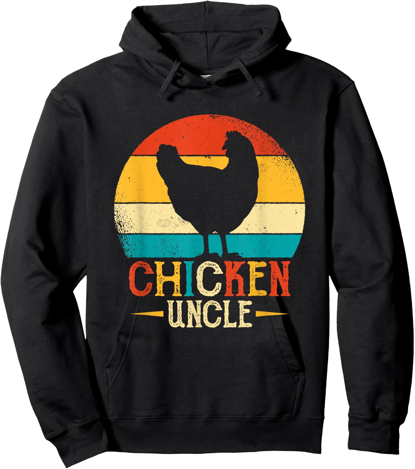Chicken Lover Uncle Design - Chicken Uncle Poultry Farmer Hoodie - Hoodie | Black