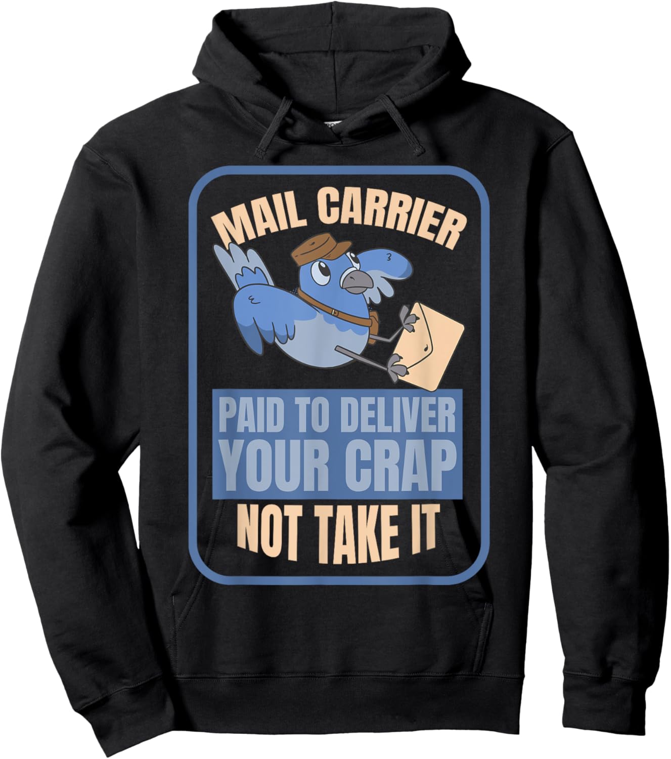Postman Worker Postal Worker Mailman Funny Mail Carrier Bird Hoodie - Hoodie | Black