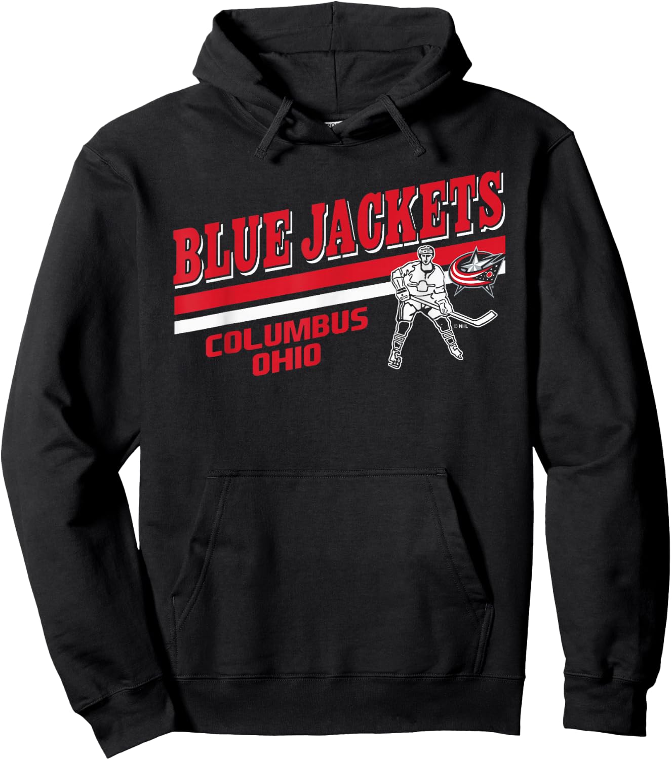Columbus Blue Jackets Player Navy Officially Licensed Hoodie - Hoodie | Black