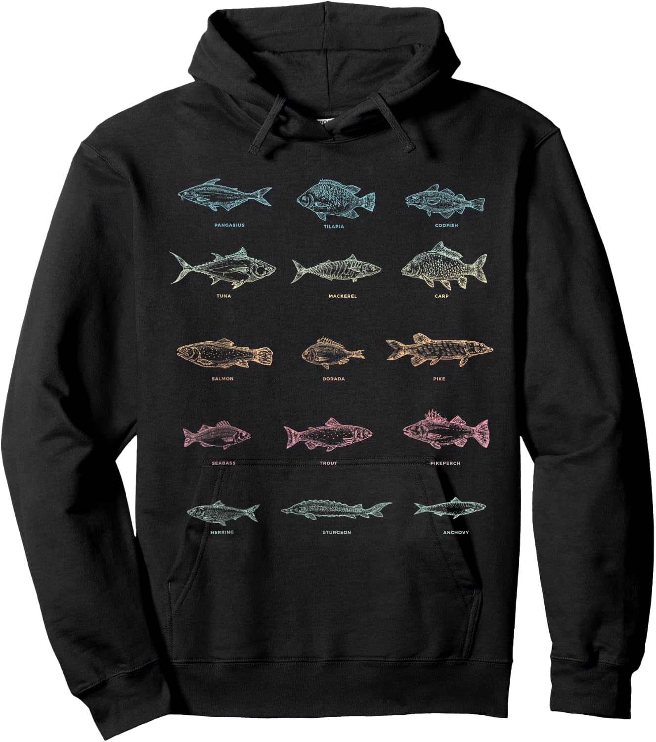 Fishing Men Boys Gift Fish Fishermen Hobby Lake Fishing Hoodie - Hoodie | Black