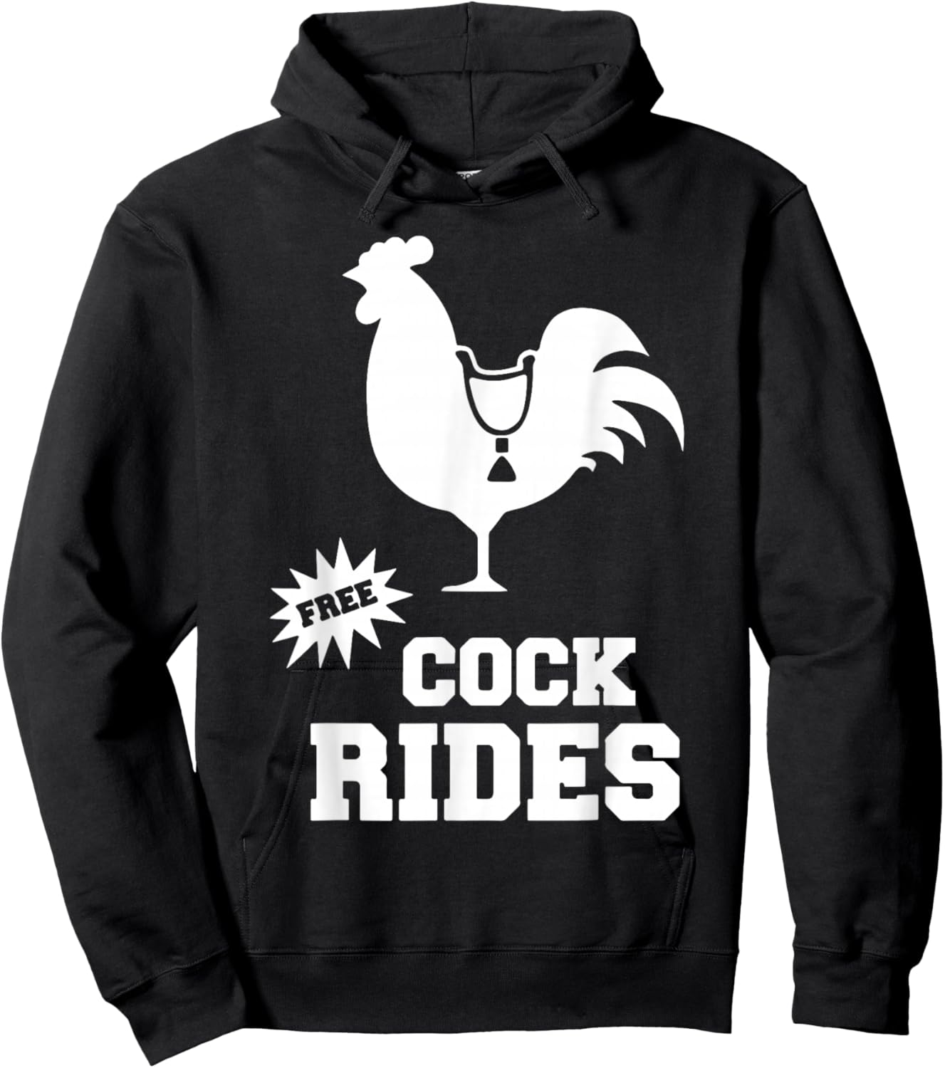Free Cock Ride Adult Humor Sexy Swinger Funny Cock Roaster Hoodie - Hoodie | Black