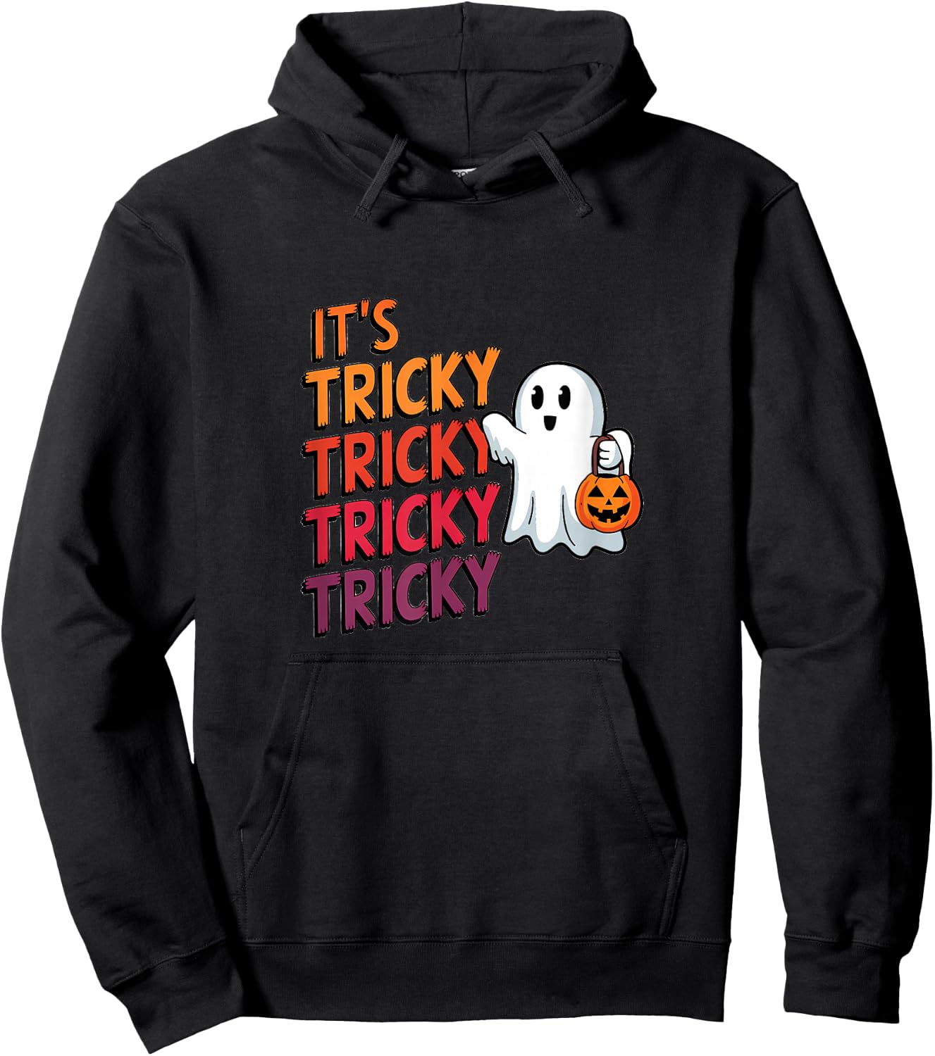 It’s Tricky Tricky Halloween Fun Ghost Hoodie - Hoodie | Black