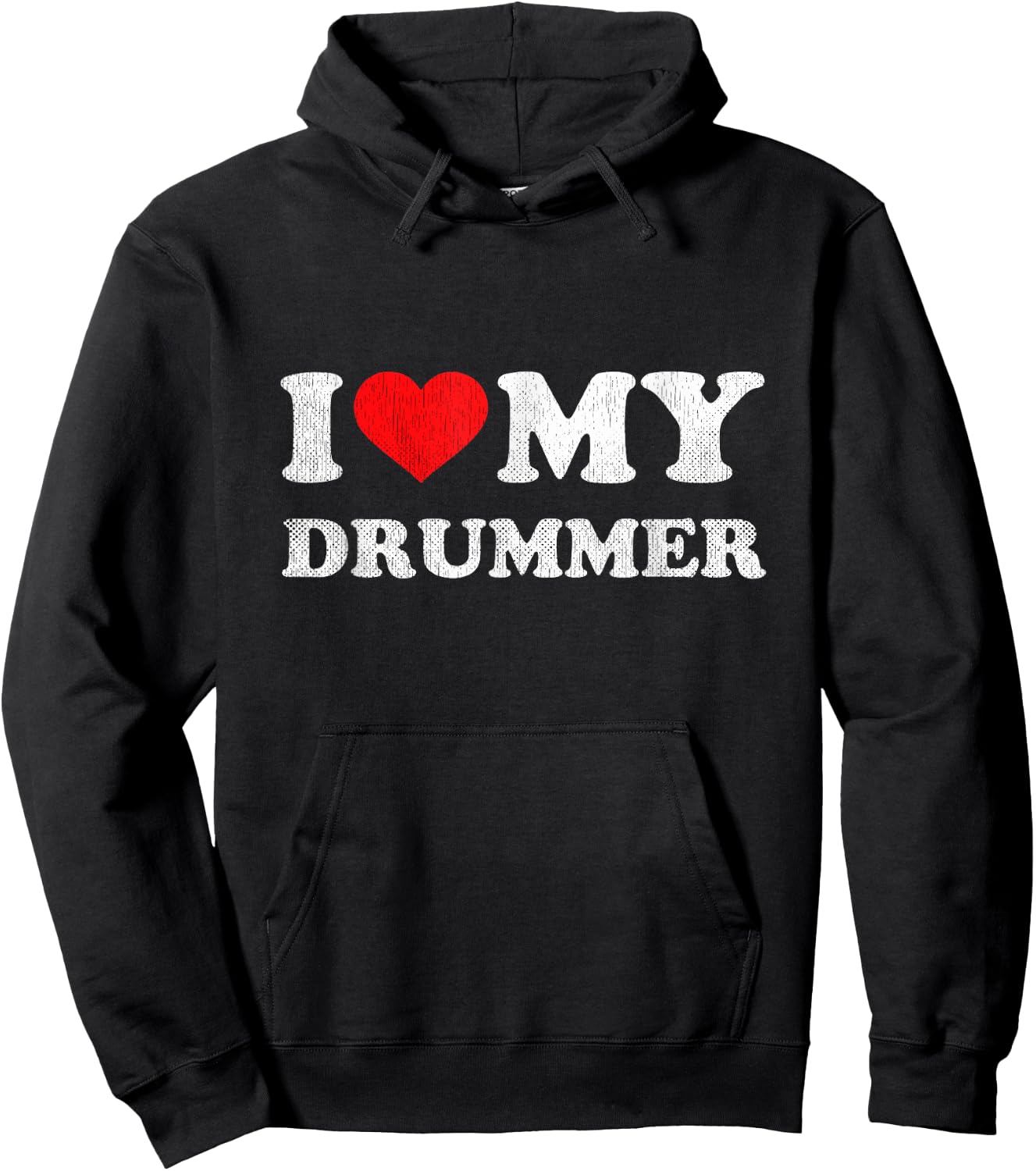 I Love My Drummer Shirt I Heart My Drummer Apparel Hoodie - Hoodie | Black