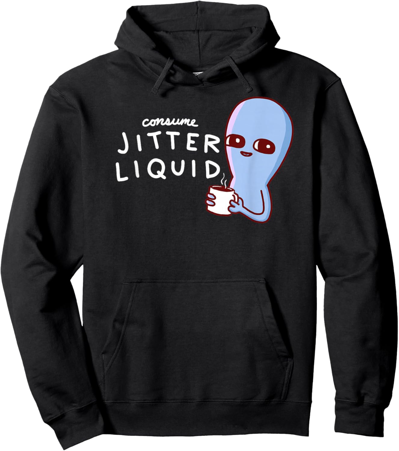 Threadless Nathan W. Pyle Jitter Liquid Graphic Hoodie - Hoodie | Black