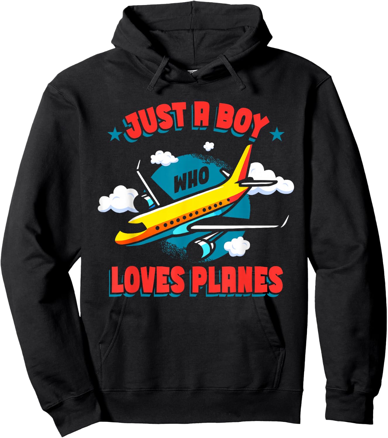 Just A Boy Who Loves Planes Airplane Kids Pilot Hoodie - Hoodie | Black