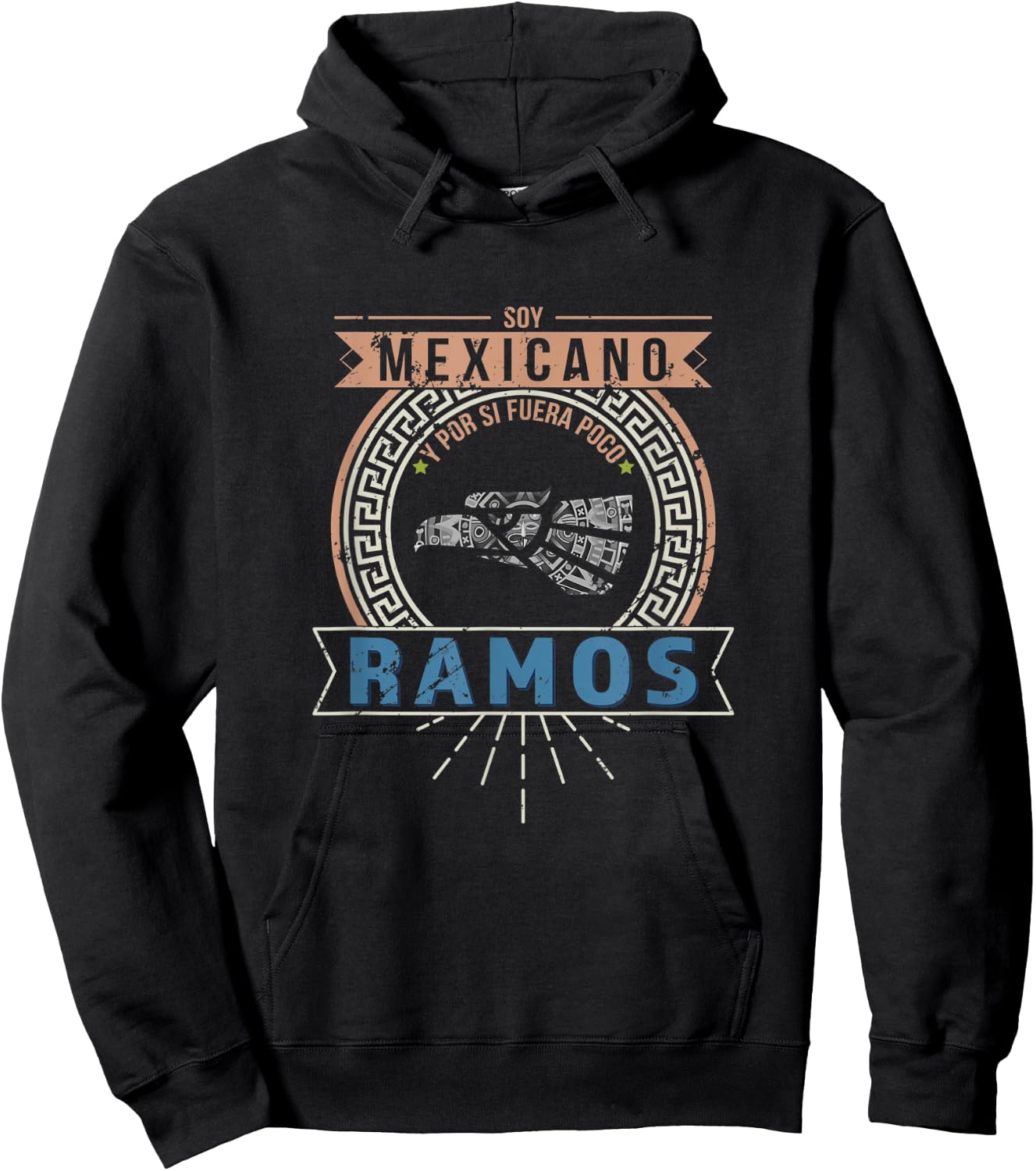 Playera Soy Mexicano y por si fuera poco Ramos Last Name Hoodie - Hoodie | Black