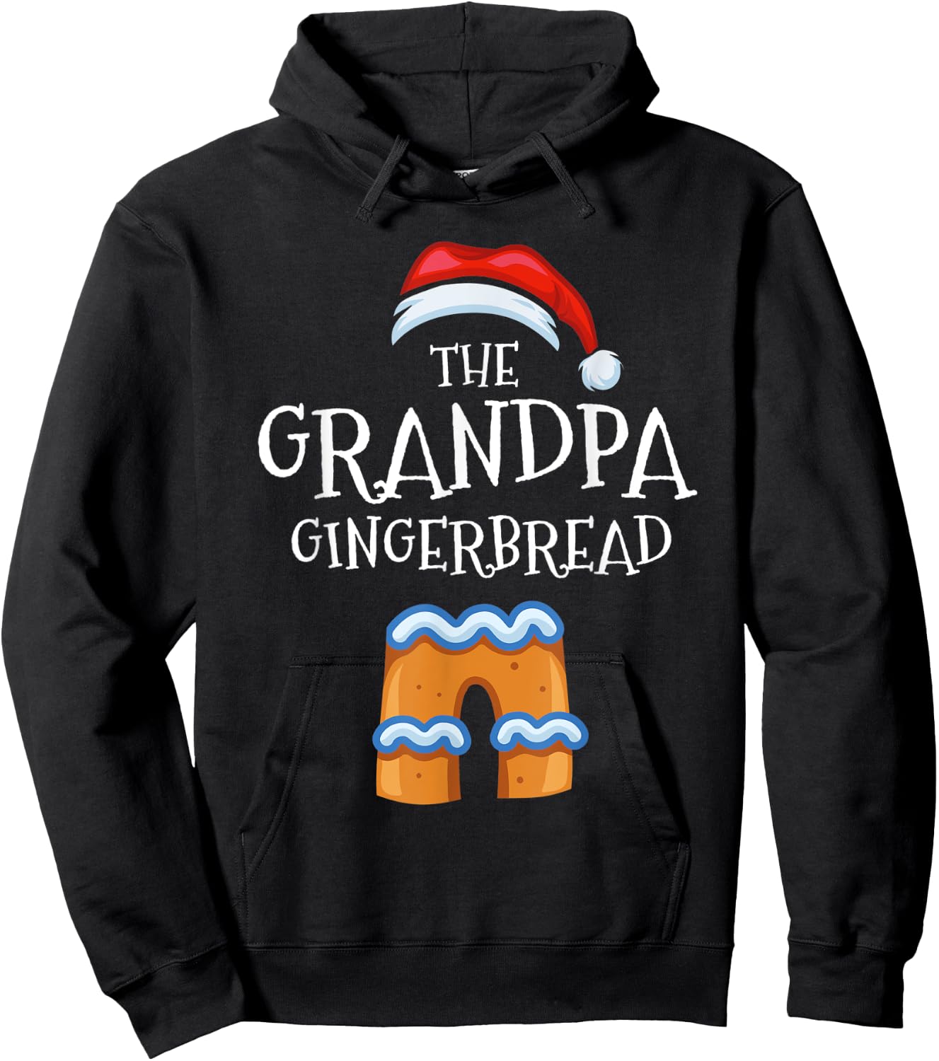 Grandpa Gingerbread Family Matching Group Christmas Gift Hoodie - Hoodie | Black