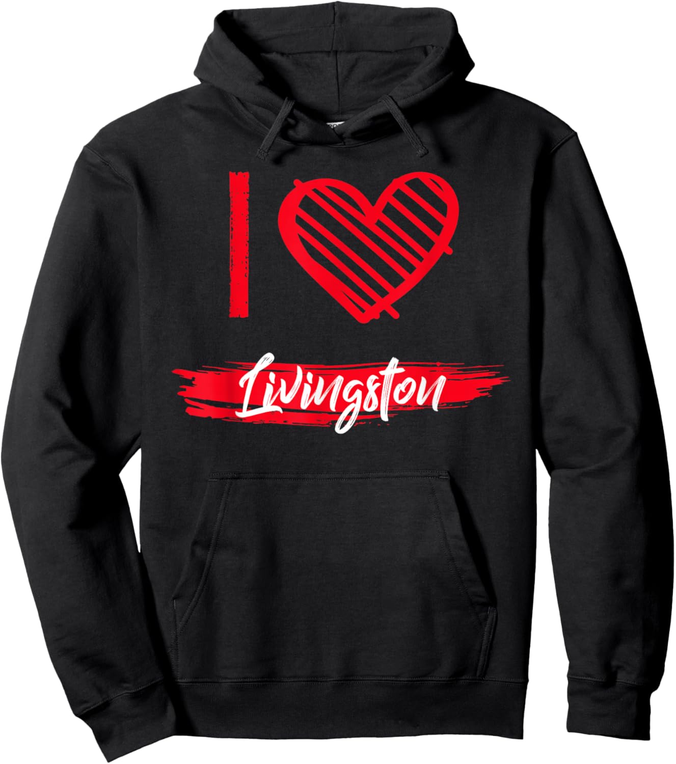I Love LIVINGSTON County I Heart LIVINGSTON Hoodie - Hoodie | Black