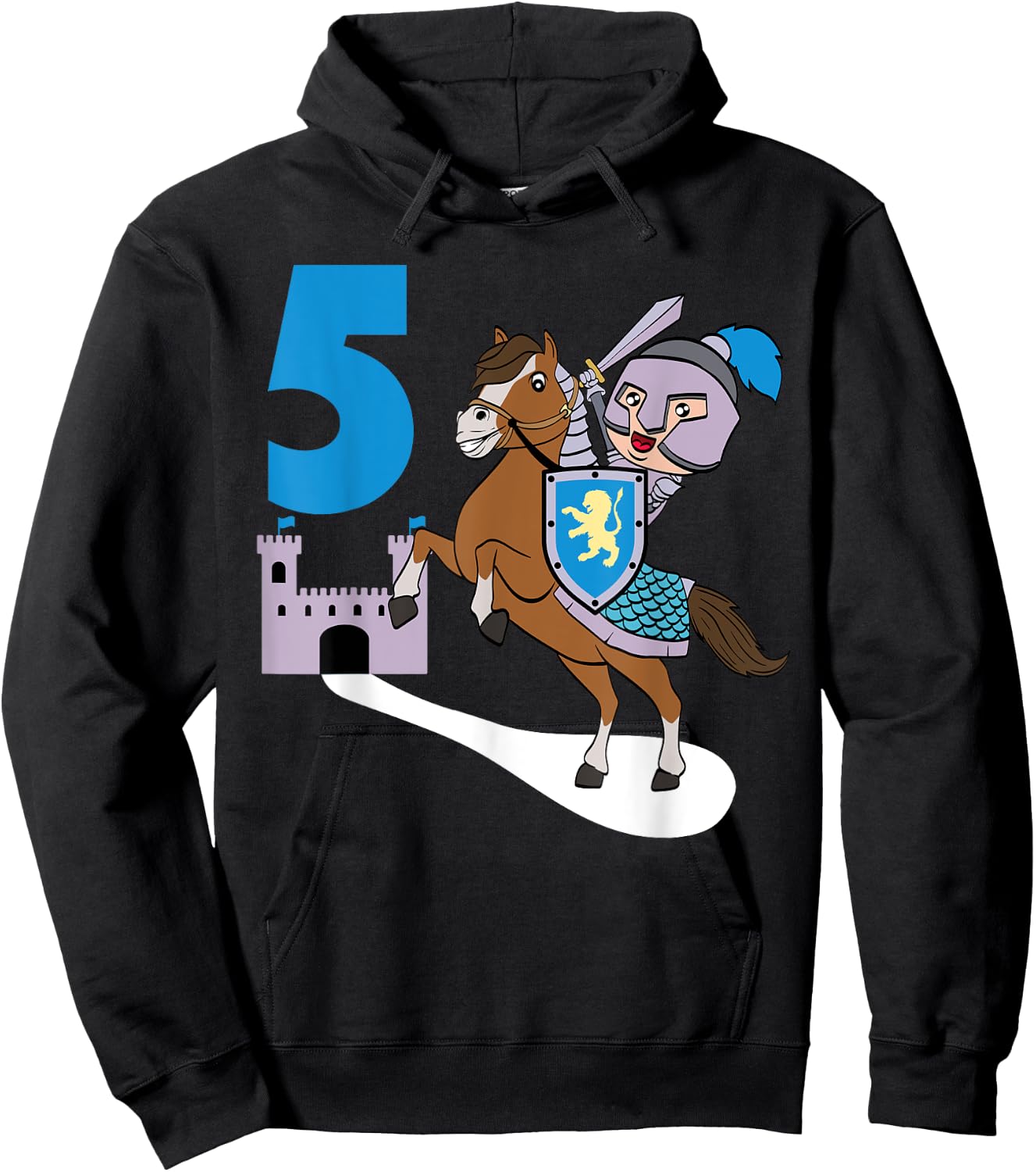 Children's Knight 5th Birthday Castle Castle Armor Medieval Hoodie - Hoodie | Black