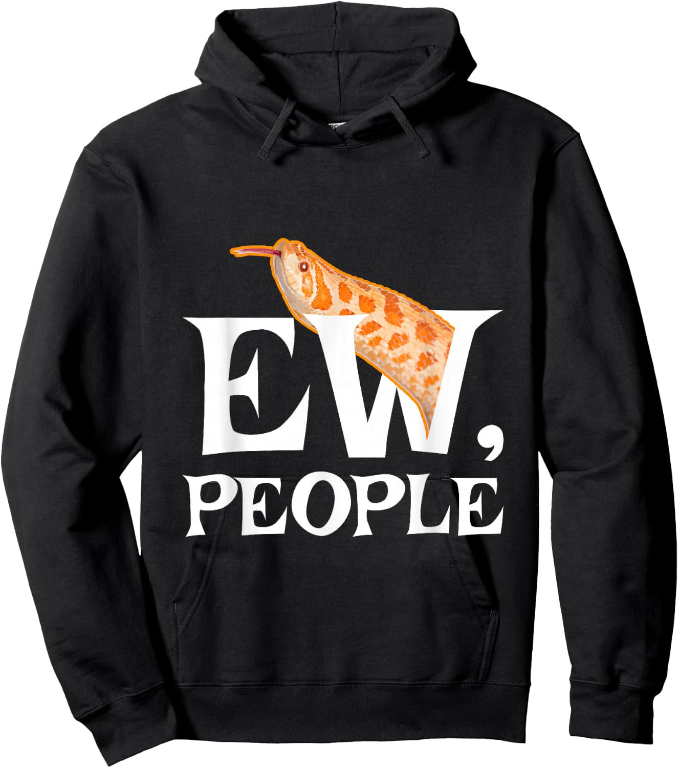 Ew People Reptile Lover Hoggy Introvert Funny Hognose Snake Hoodie - Hoodie | Black