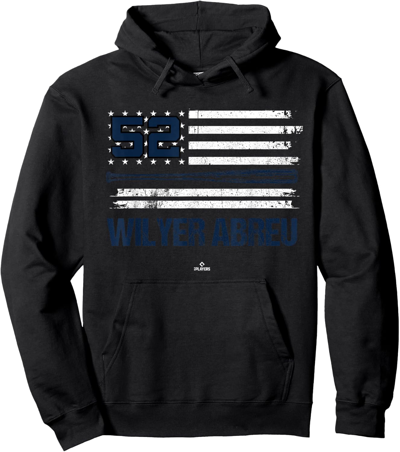 USA Flag Bat Wilyer Abreu Boston Baseball MLBPA Hoodie - Hoodie | Black