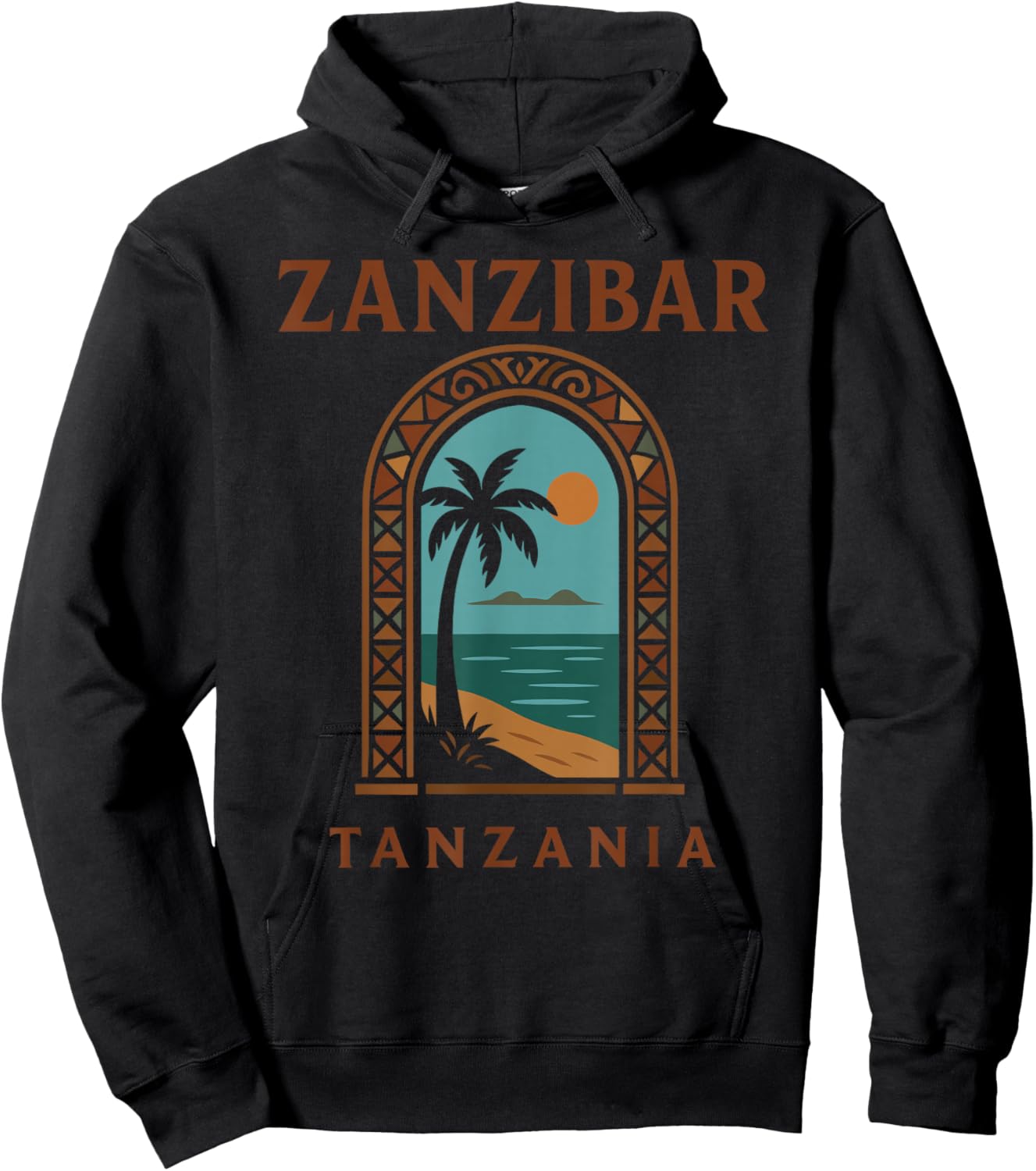 Zanzibar Tanzania Retro Stone Town Island Travel African Art Hoodie - Hoodie | Black