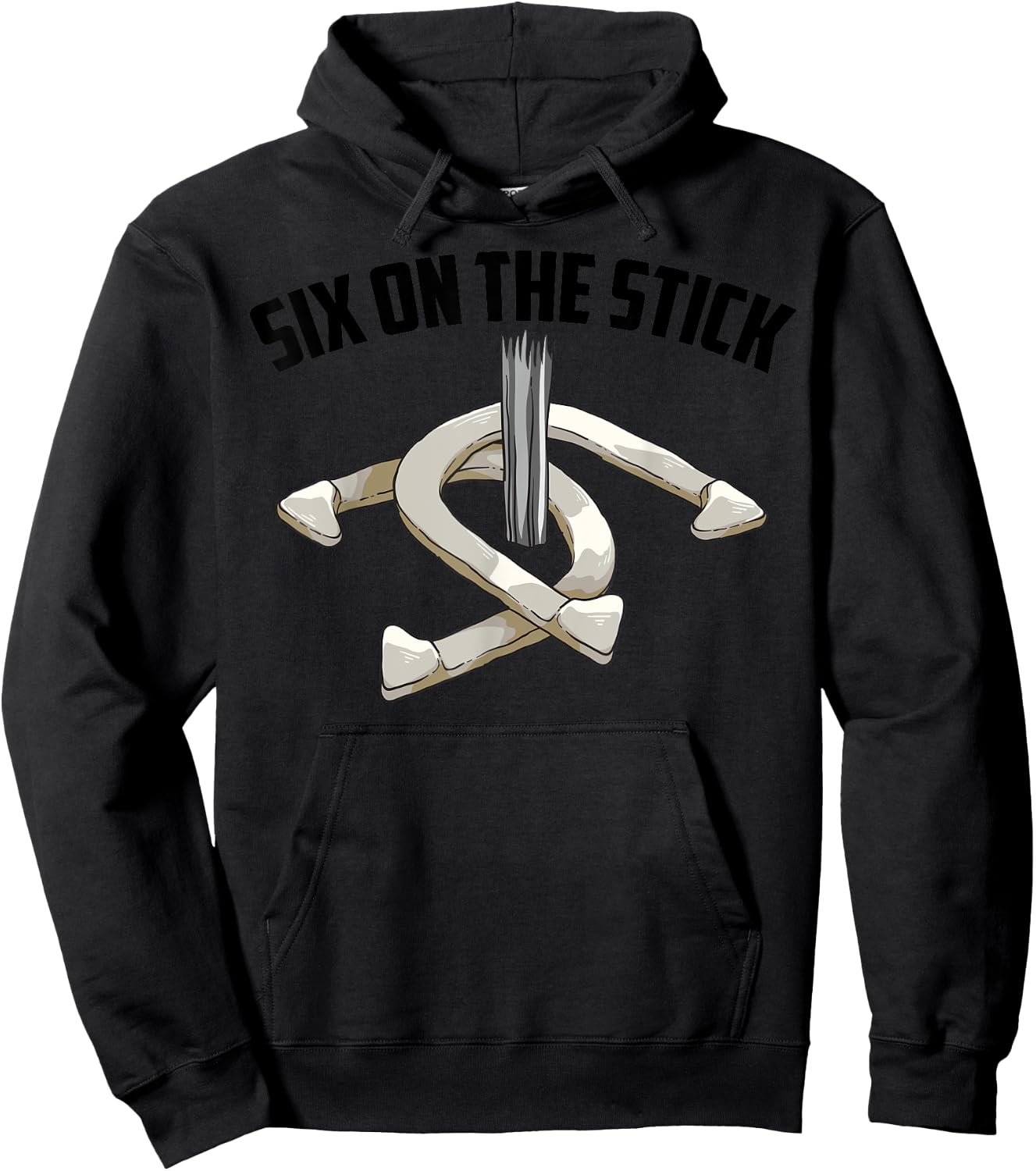 Cool Six On The Stick | Funny Horseshoe Pitching Lover Gift Hoodie - Hoodie | Black