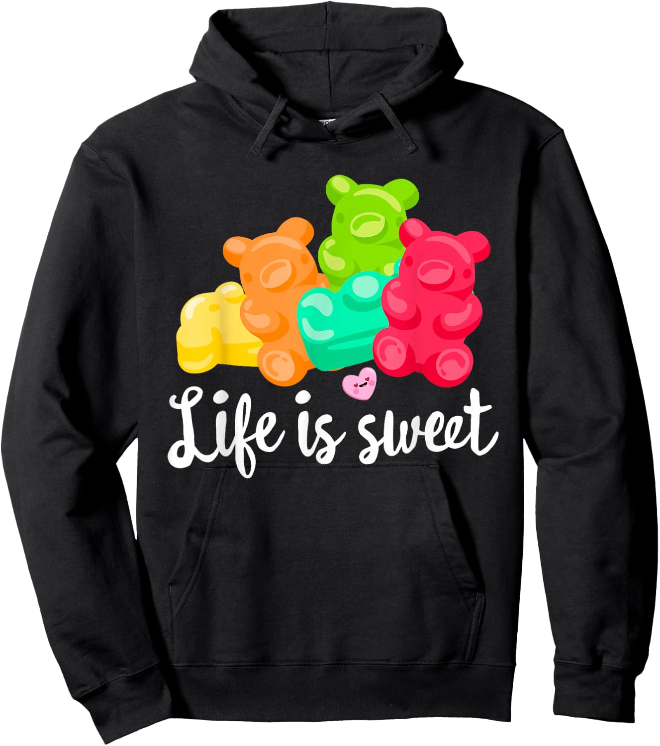 Gummy Bears Soft Sugar Candy Fruity Juicy Kids Gift Hoodie - Hoodie | Black
