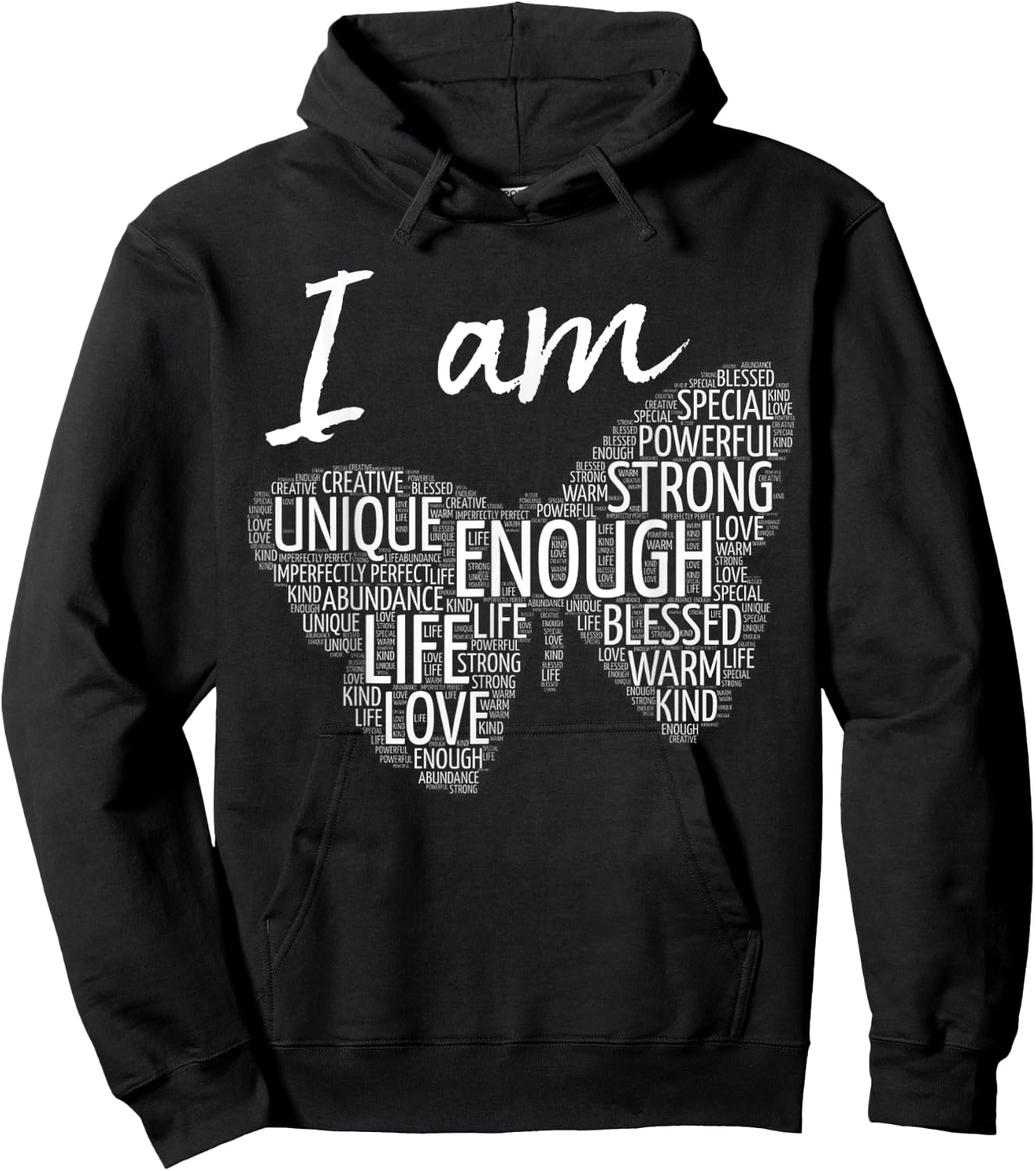 I Am Unique Strong Law of Attraction Positive Affirmation Hoodie - Hoodie | Black