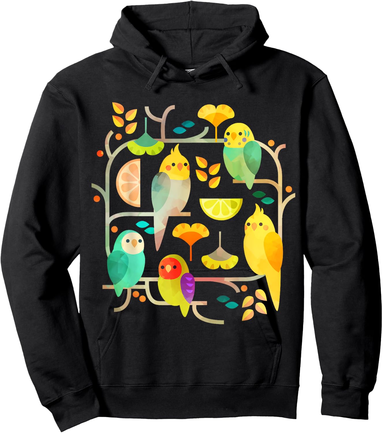 Summery Birdies Men Women Hoodie - Hoodie | Black