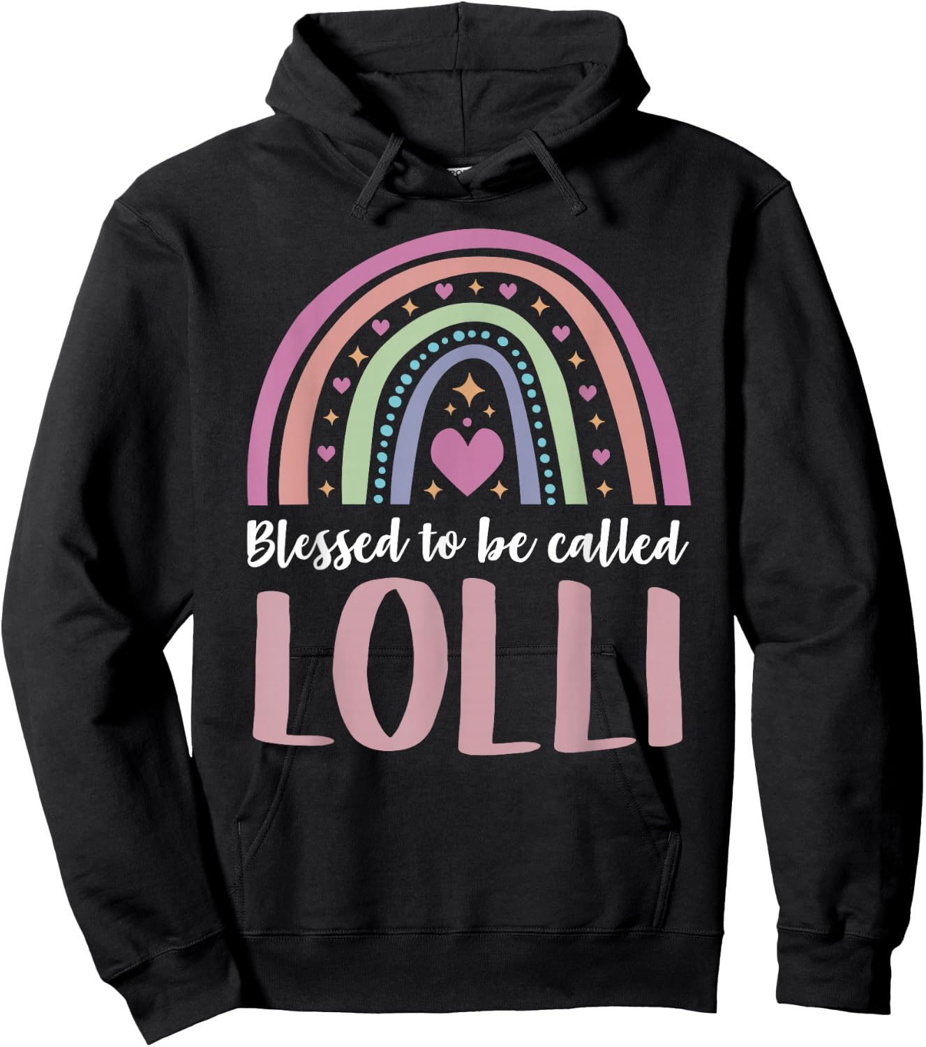 Lolli Shirt for Grandma Women Mothers Day Blessed Lolli Hoodie - Hoodie | Black