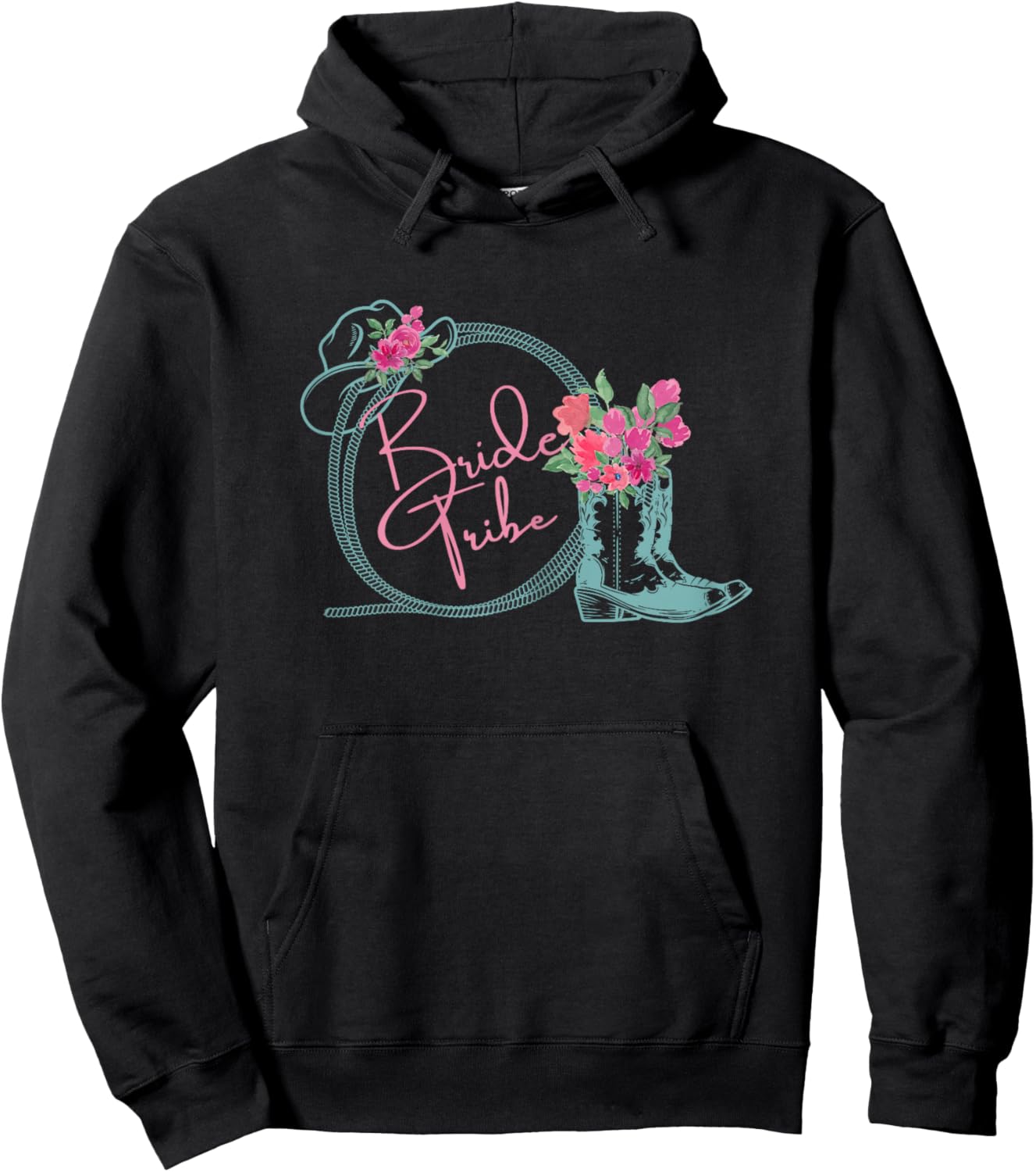 Bride Tribe Bachelorette Nashville Country Coastal Theme Hoodie - Hoodie | Black