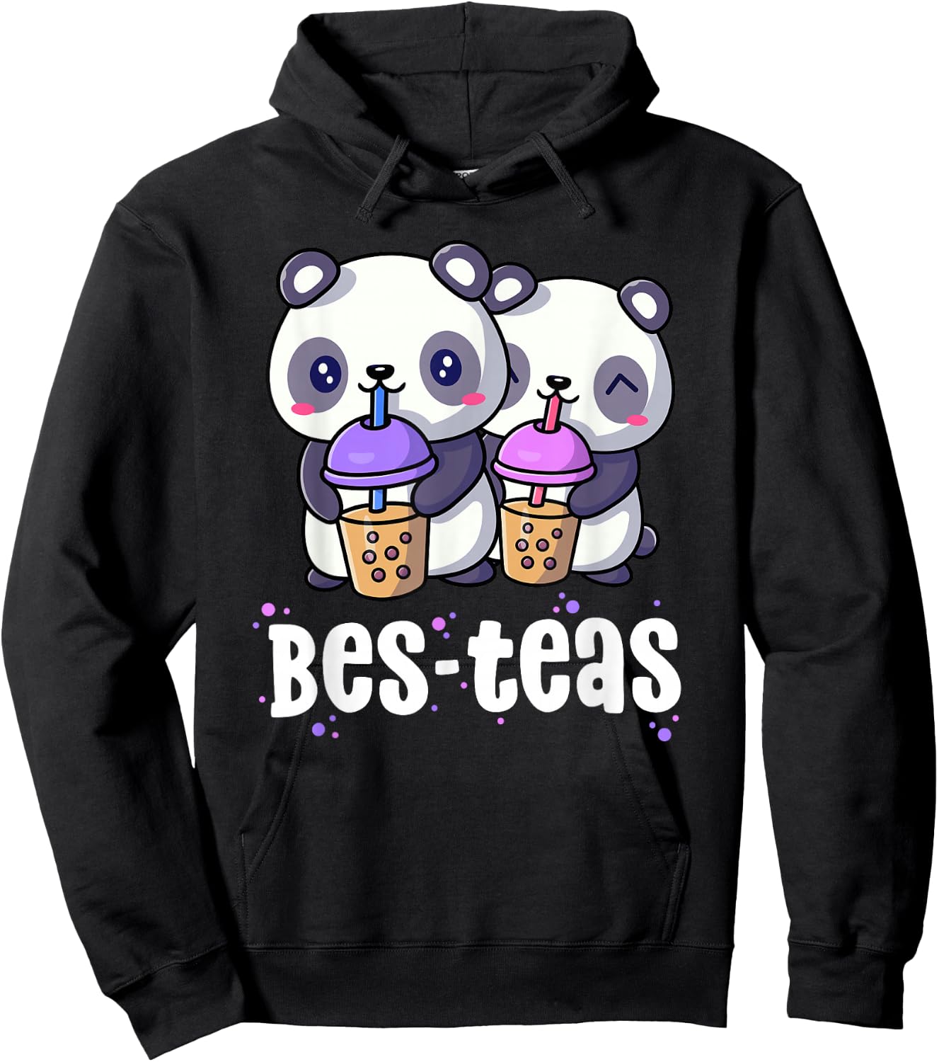 Boba Shirt Women Girls Bes Teas Kawaii Panda Bubble Tea Hoodie - Hoodie | Black