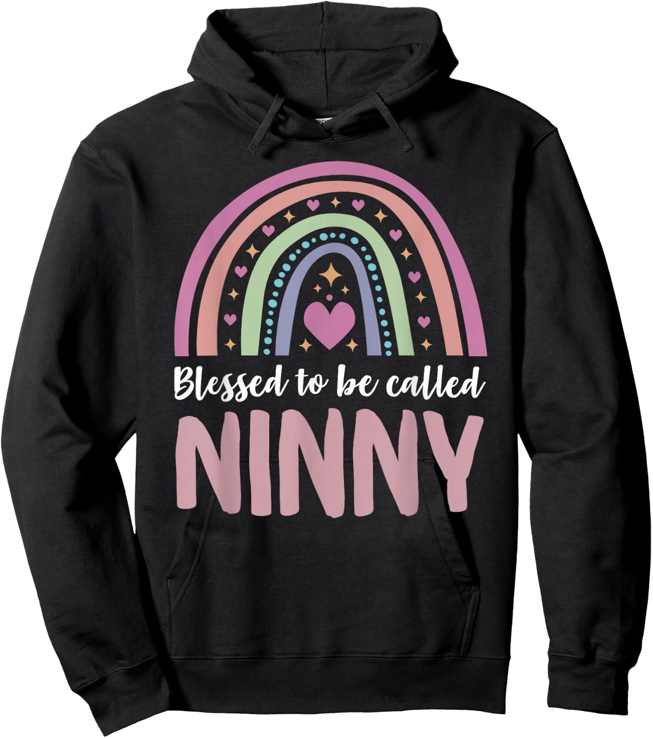 Ninny Shirt for Grandma Women Mothers Day Blessed Ninny Hoodie - Hoodie | Black