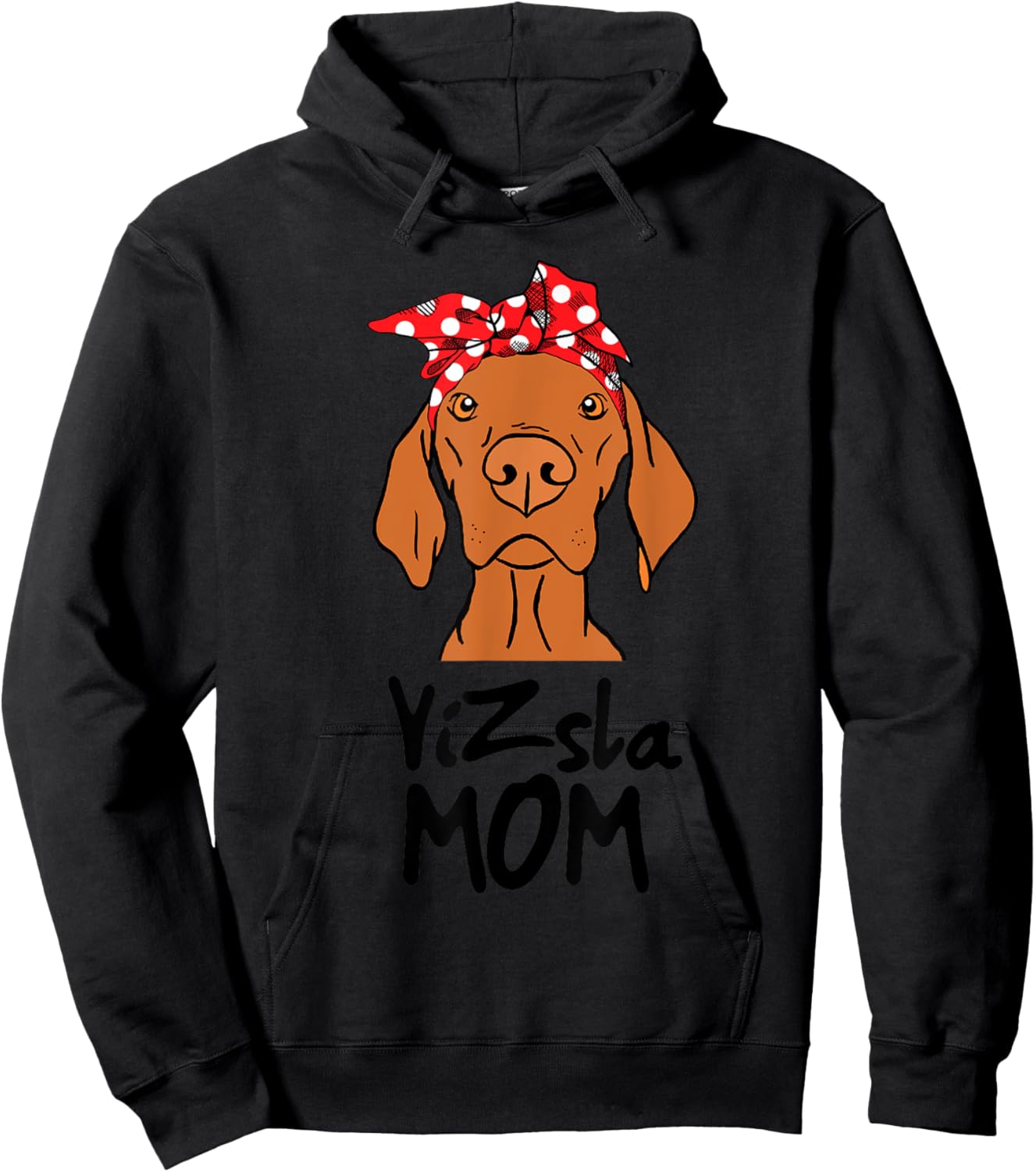 DOG UNIVERSE VIZSLA MOM - -Adults, Grey, Small, Short Sleeve Hoodie - Hoodie | Black