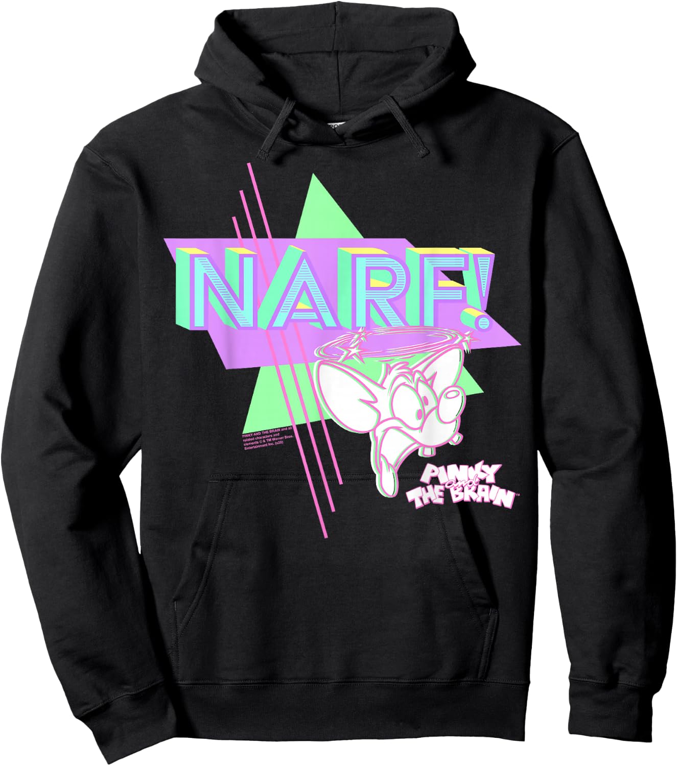 Pinky and The Brain Pinky Narf Neon Hoodie - Hoodie | Black