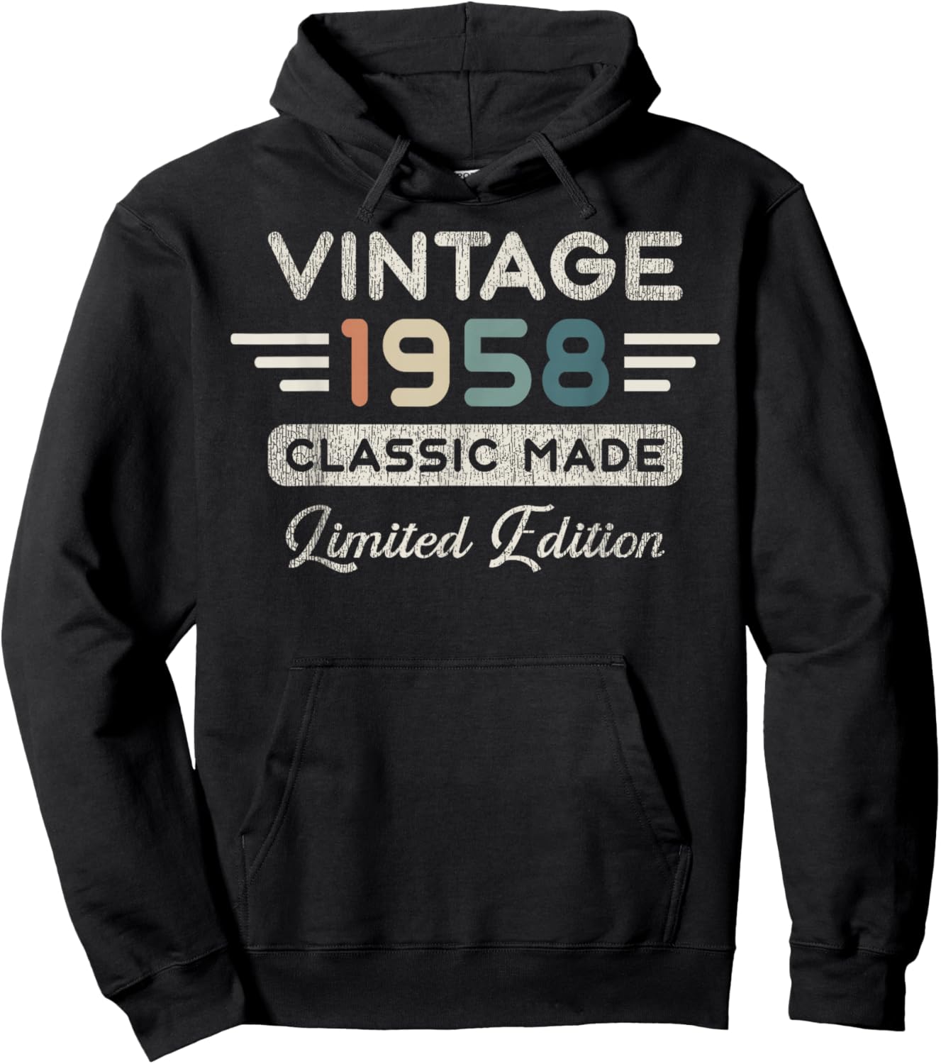 Vintage 1958 Limited Edition 68th Birthday Hoodie - Hoodie | Black