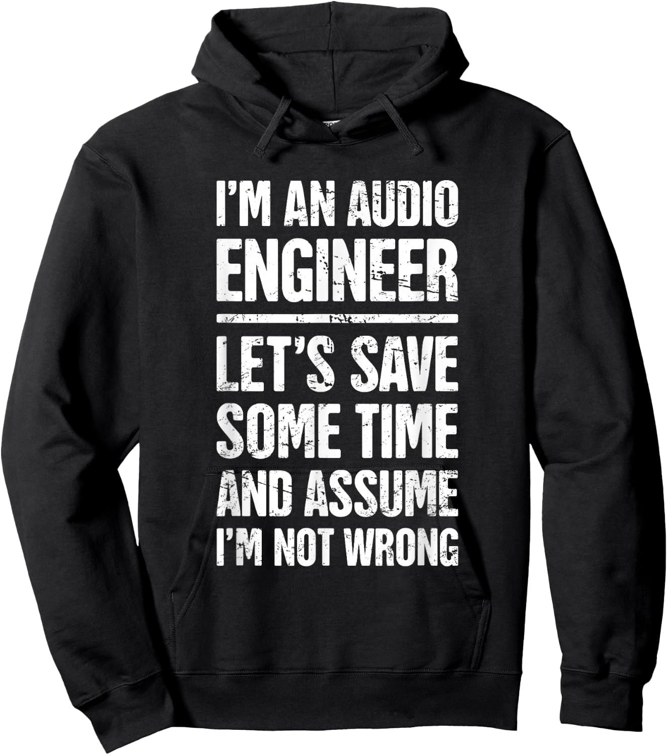 Audio Engineer / Distressed Funny Sound Guy Hoodie - Hoodie | Black