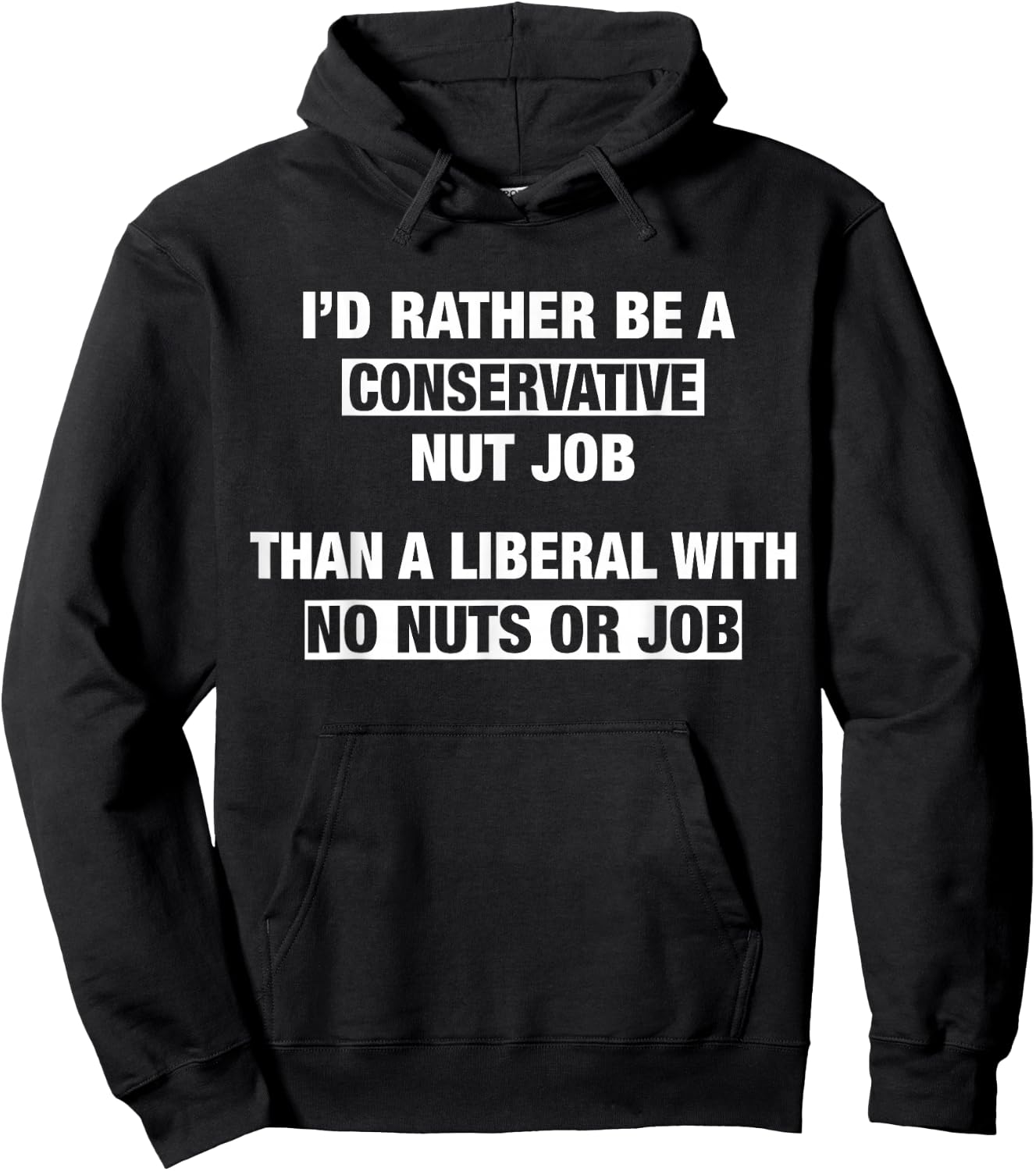 Funny Conservative Men Women Nut Job Republican Hoodie - Hoodie | Black