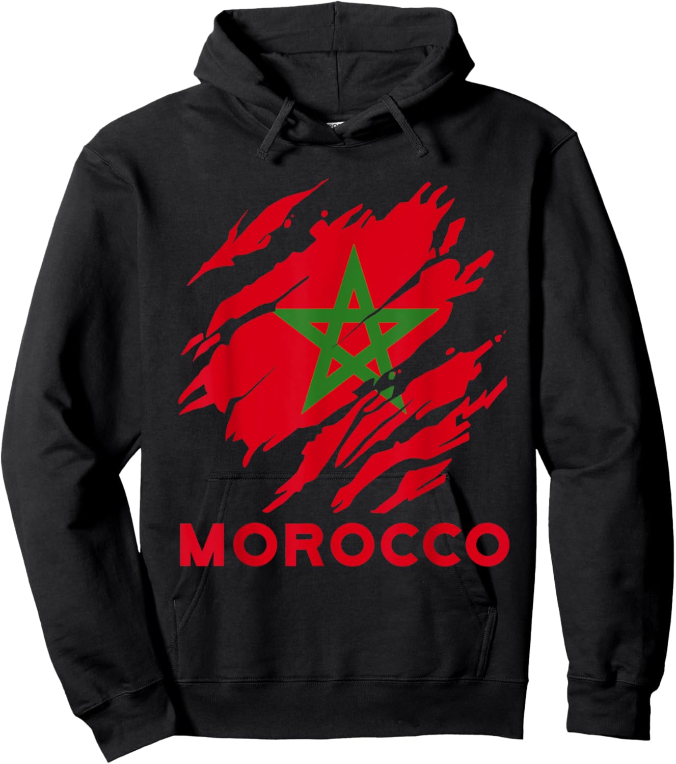 Marokko Flagge Vintage Stil Retro Marokko Fußball Mor Hoodie - Hoodie | Black