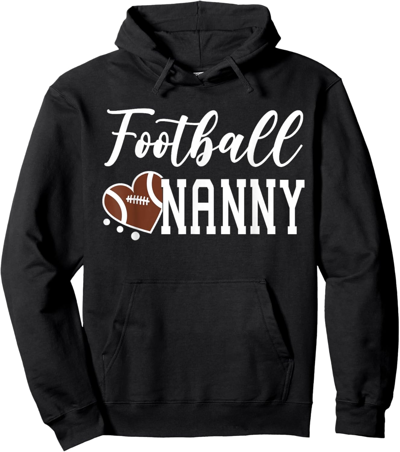Football Nanny Love Heart Football Hoodie - Hoodie | Black