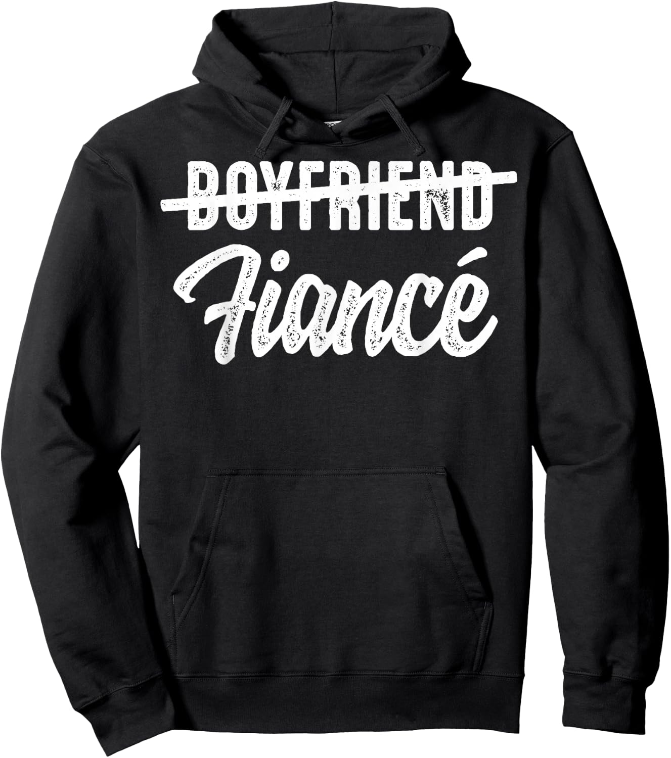 Engagement Announcement Boyfriend Fiance Wedding Gift Hoodie - Hoodie | Black