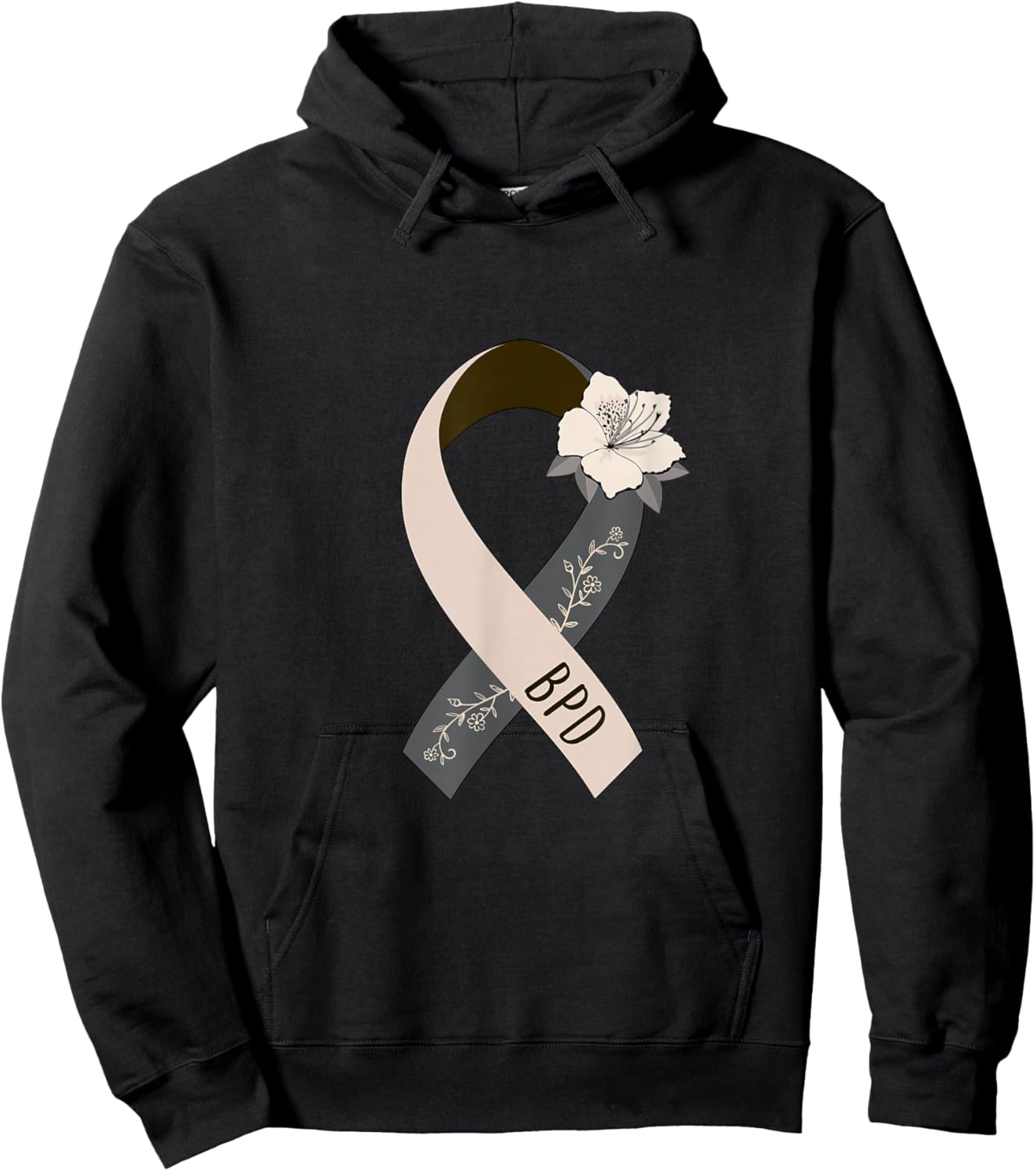 BPD Floral Awareness Ribbon Hoodie - Hoodie | Black
