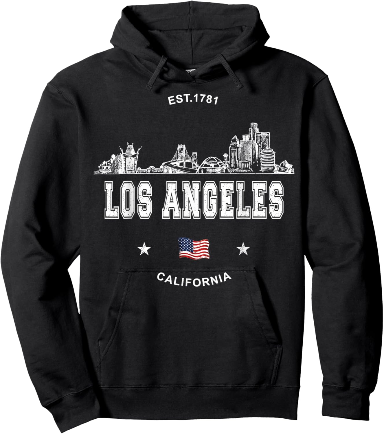 Los Angeles California Skyline Hoodie - Hoodie | Black