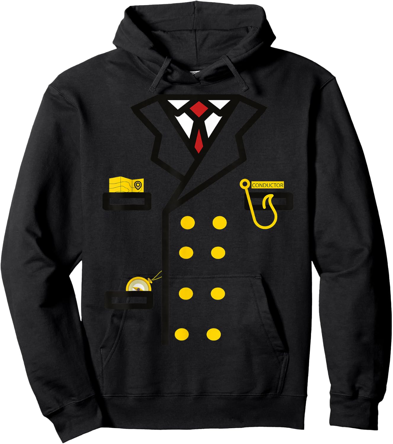 Fantabulous Acc Train Conductor Adult & Kids - Funny Halloween Costume Hoodie - Hoodie | Black
