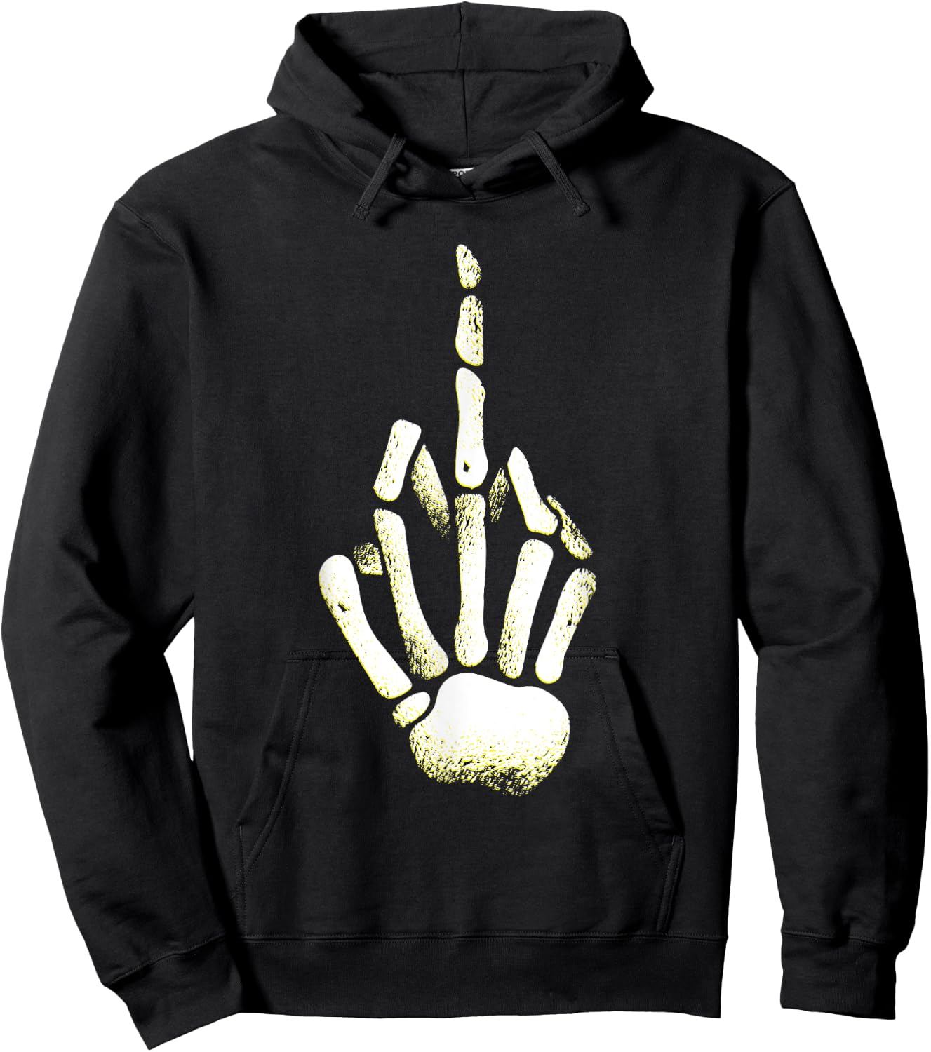 Halloween Skeleton Middle Finger Hand Fuck off Hoodie - Hoodie | Black