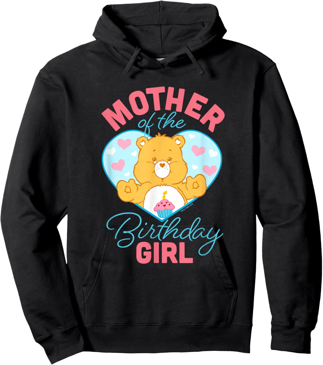 Care Bears Mother Of The Birthday Girl Vintage Heart Logo Hoodie - Hoodie | Black