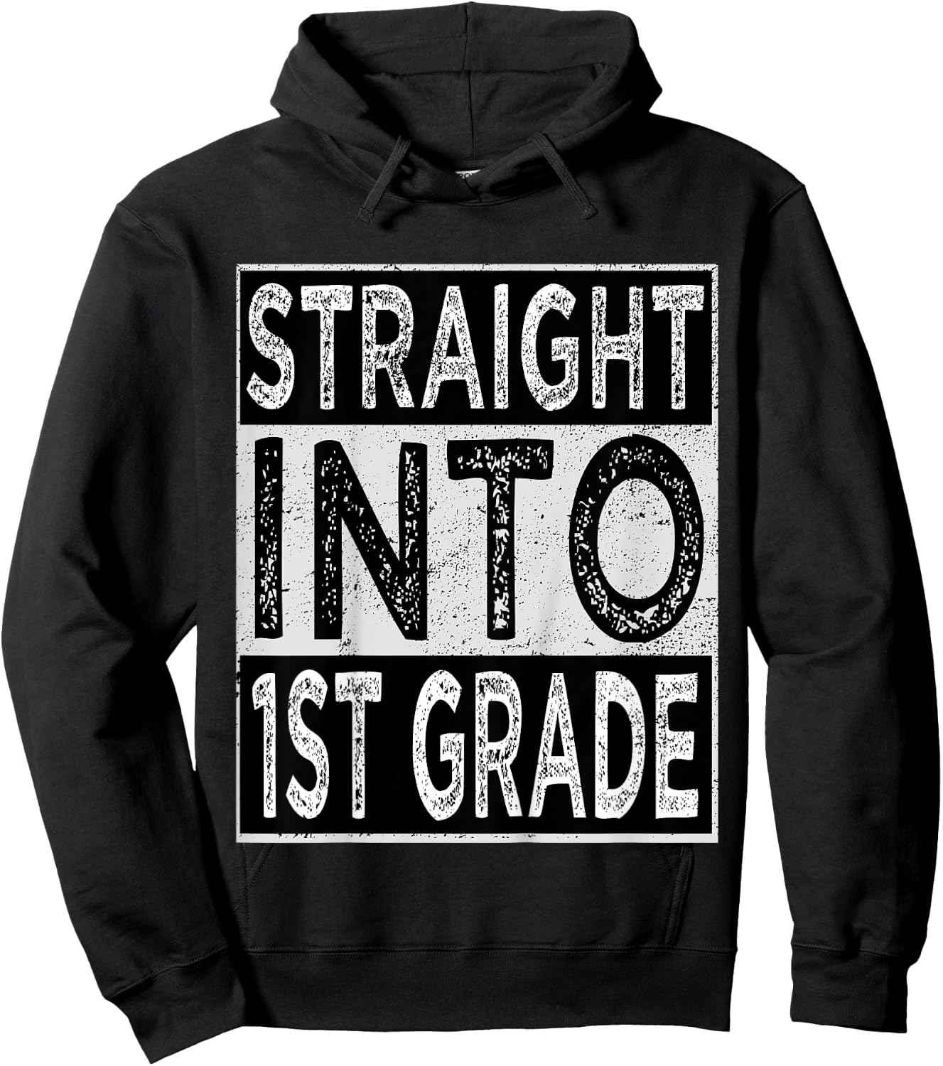 Straight Into 1st Grade Back To School First Day Boys Hoodie - Hoodie | Black