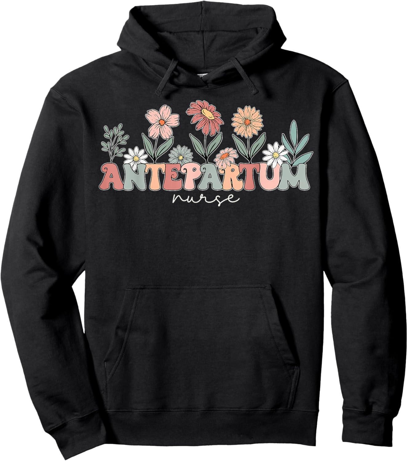 Wildflower Antepartum Nurse Obstetrical Mother Baby Nurse Hoodie - Hoodie | Black