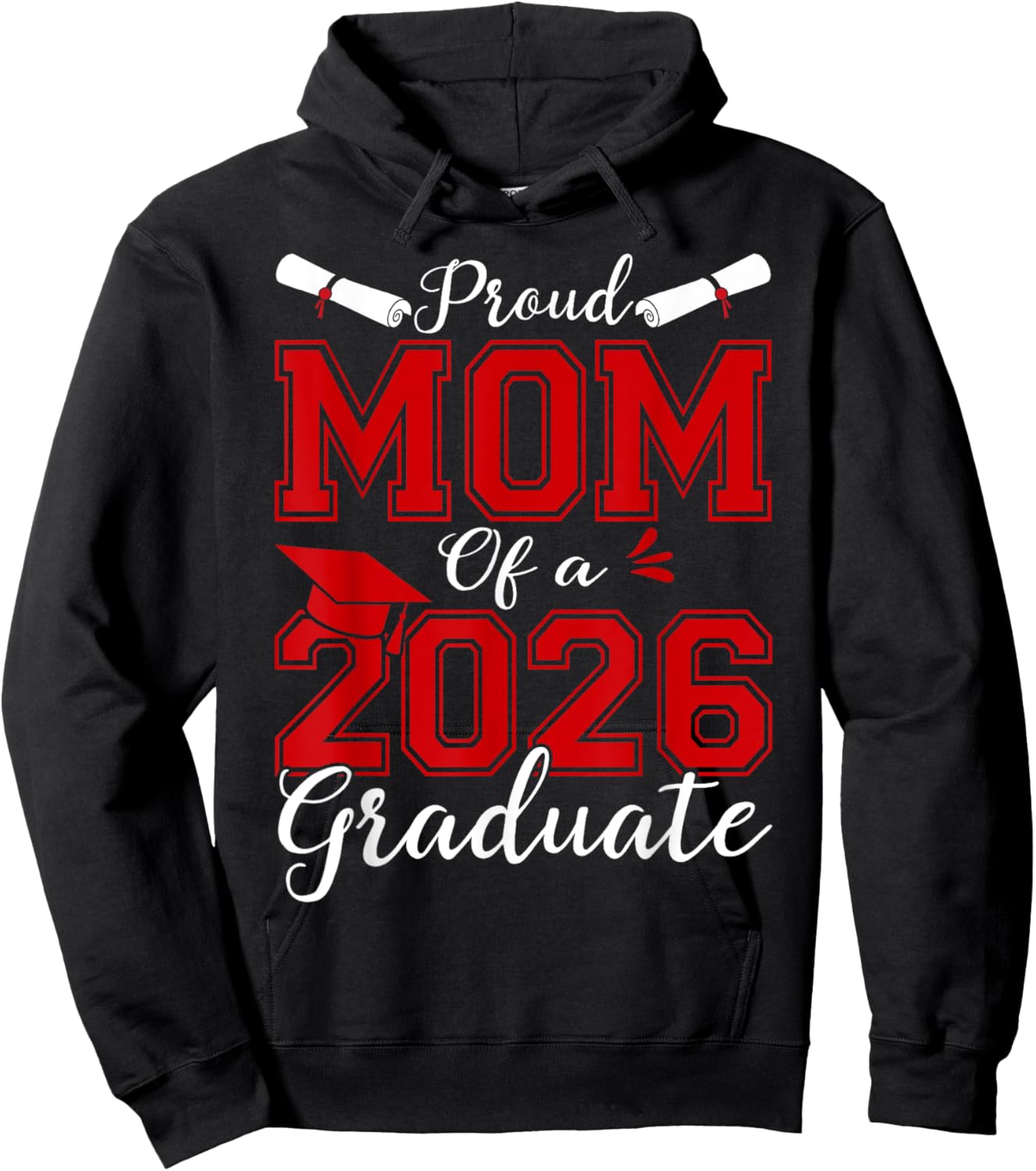 Mom Senior 2026 Proud Mom Of A 2026 Graduate Hoodie - Hoodie | Black