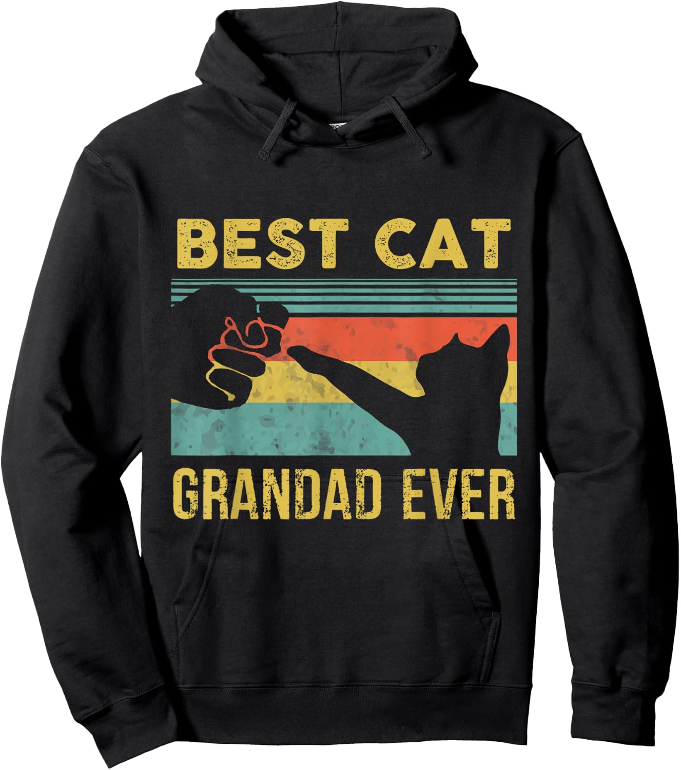 Best Cat Grandad Ever Vintage Cats Happy Father's Day Hoodie - Hoodie | Black