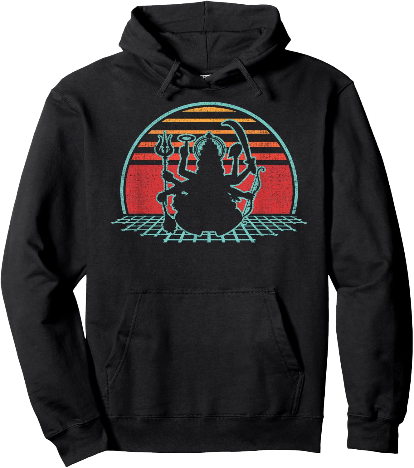 Kali Hindu Goddess Retro Vintage 80s Style Gift Hoodie - Hoodie | Black