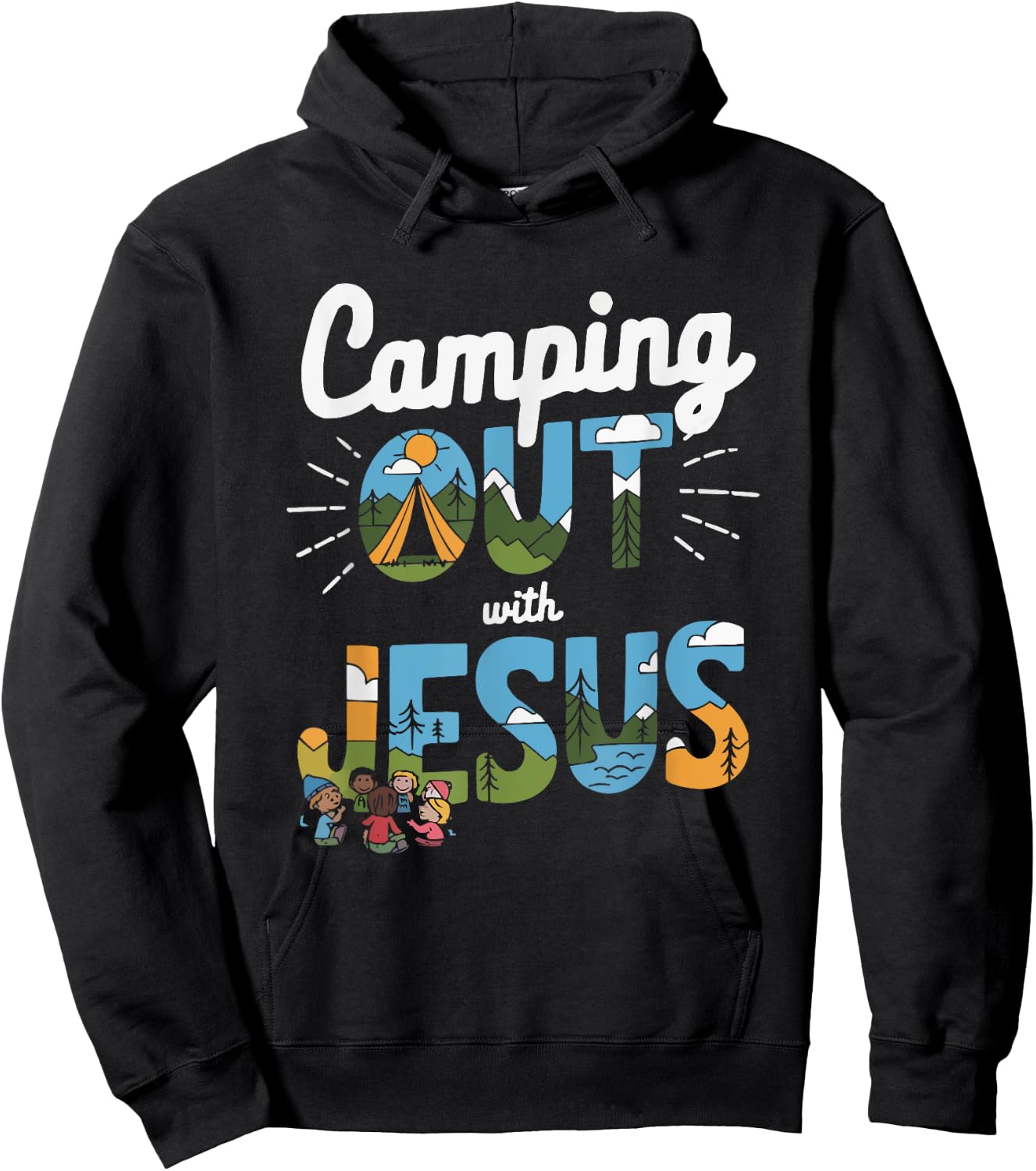 Camping Jesus Christ Religion Christian Camper Christianity Hoodie - Hoodie | Black