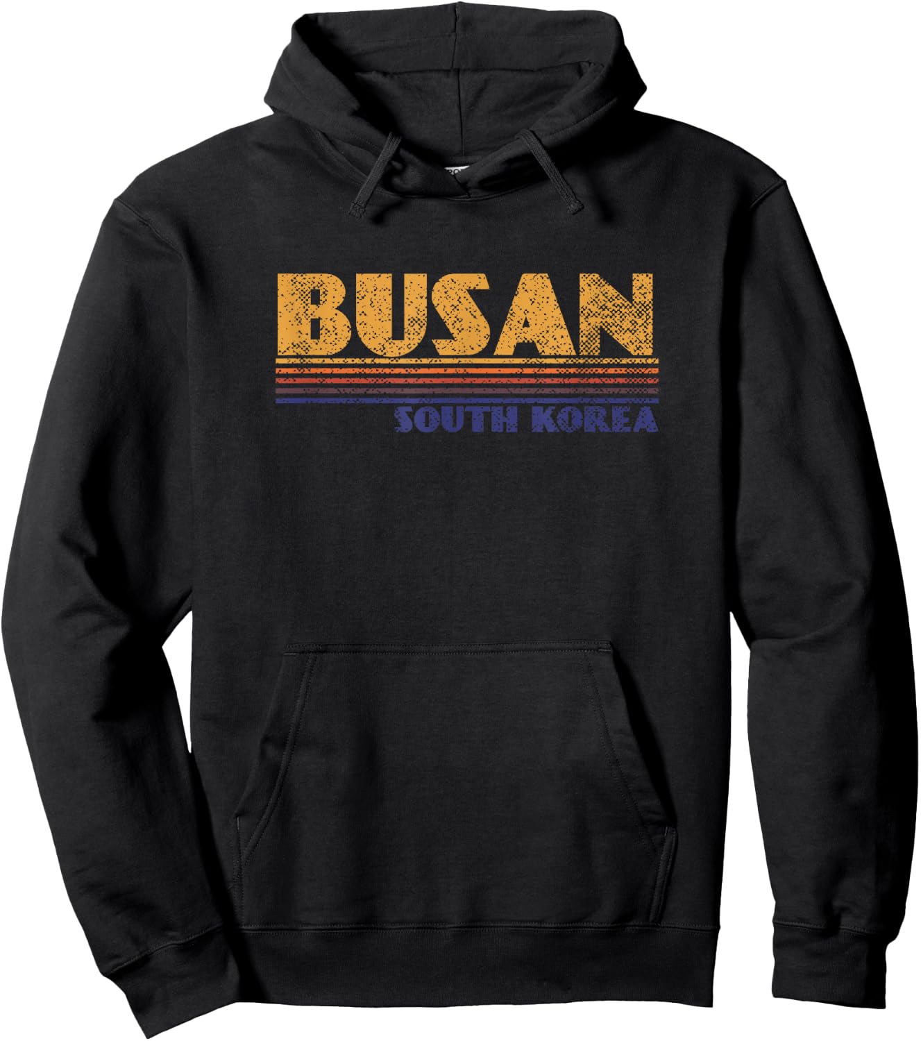 Retro Busan South Korea Vintage 80s Style Hoodie - Hoodie | Black