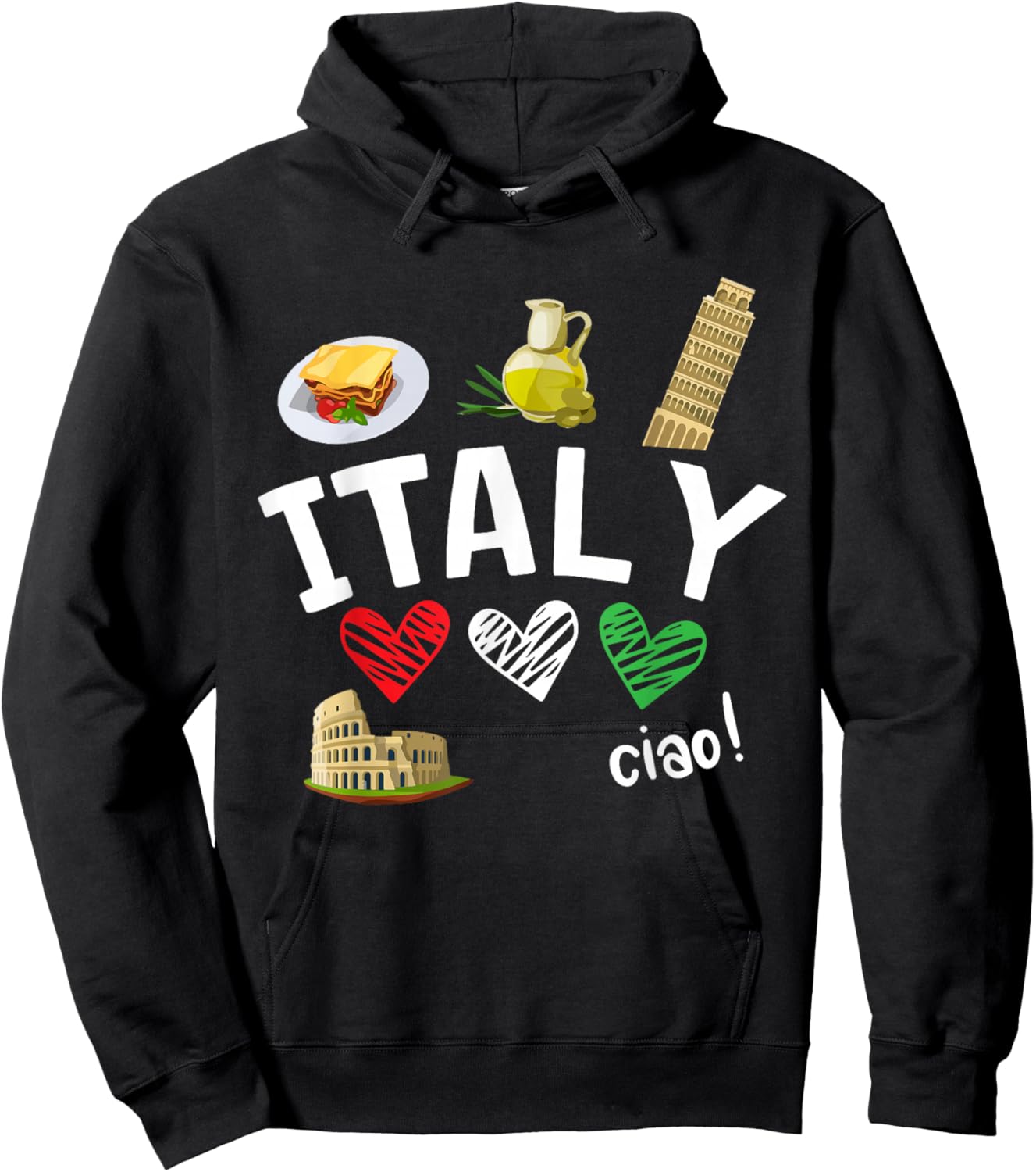 Love Italy and Everything Italian Culture Hoodie - Hoodie | Black