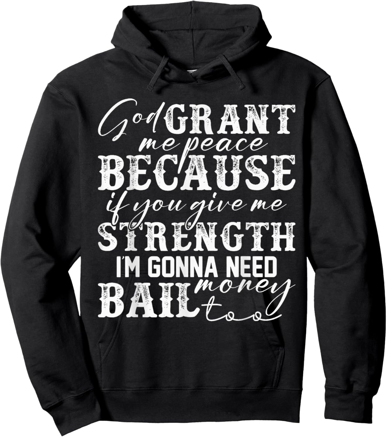 God Grant Me Peace Strength Funny Christian Faith Jesus Hoodie - Hoodie | Black
