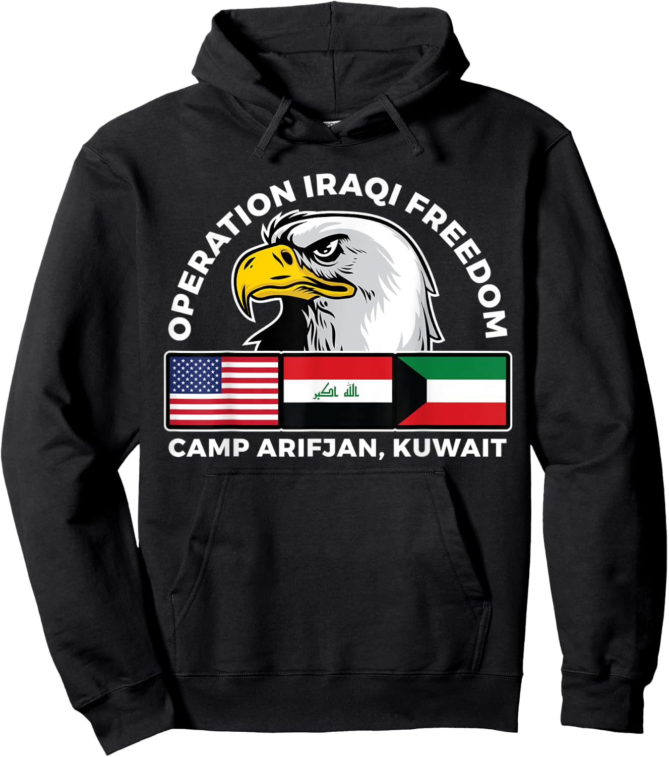 Camp Arifjan Veteran Operation Iraqi Freedom Hoodie - Hoodie | Black